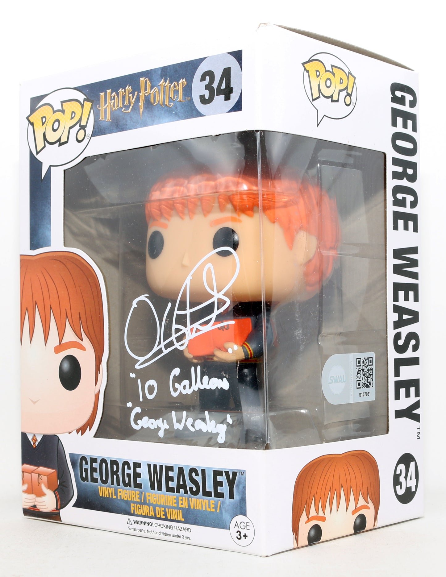 
                  
                    Oliver Phelps as George Weasley in Harry Potter (SWAU) Signed Funko POP! #34 with Character Name & Quote
                  
                