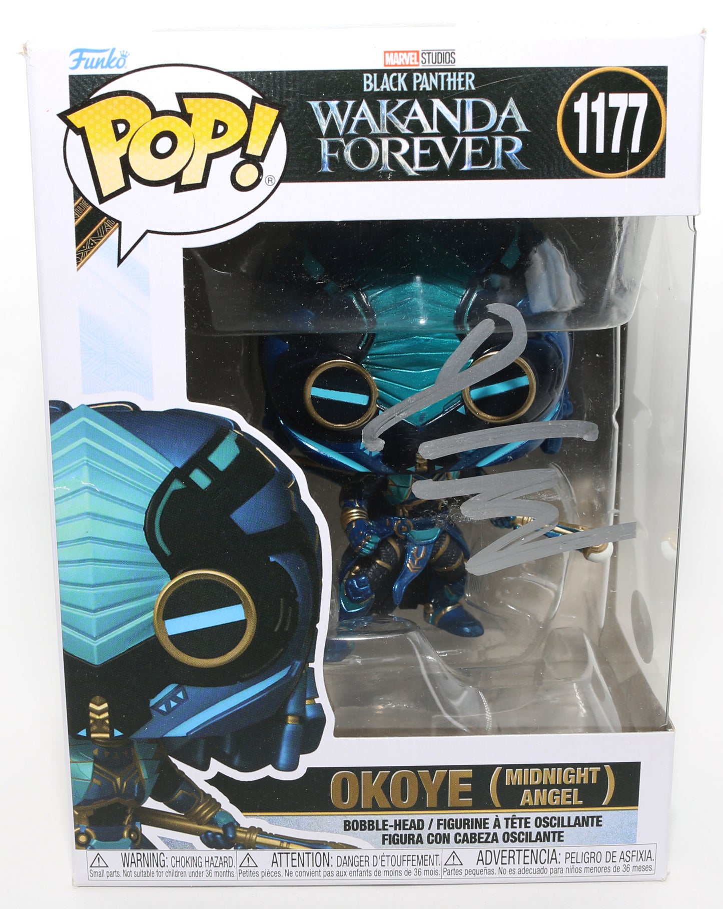 
                  
                    Danai Gurira as Okoye in Black Panther: Wakanda Forever (JSA) Signed Funko POP! #1177
                  
                