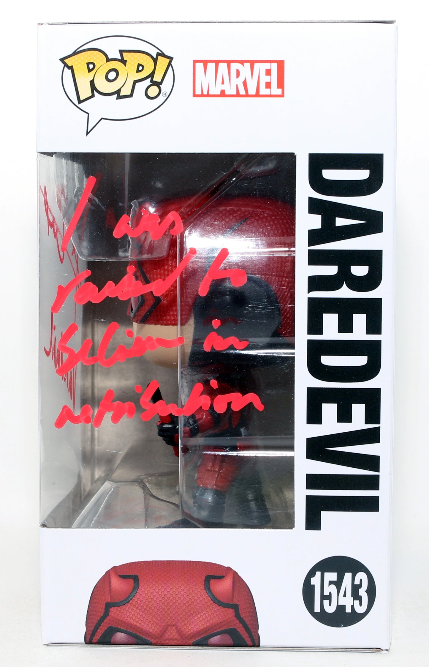 
                  
                    Charlie Cox as Daredevil in Daredevil: Born Again Signed Funko POP! #1543 with Character Name & Quote
                  
                