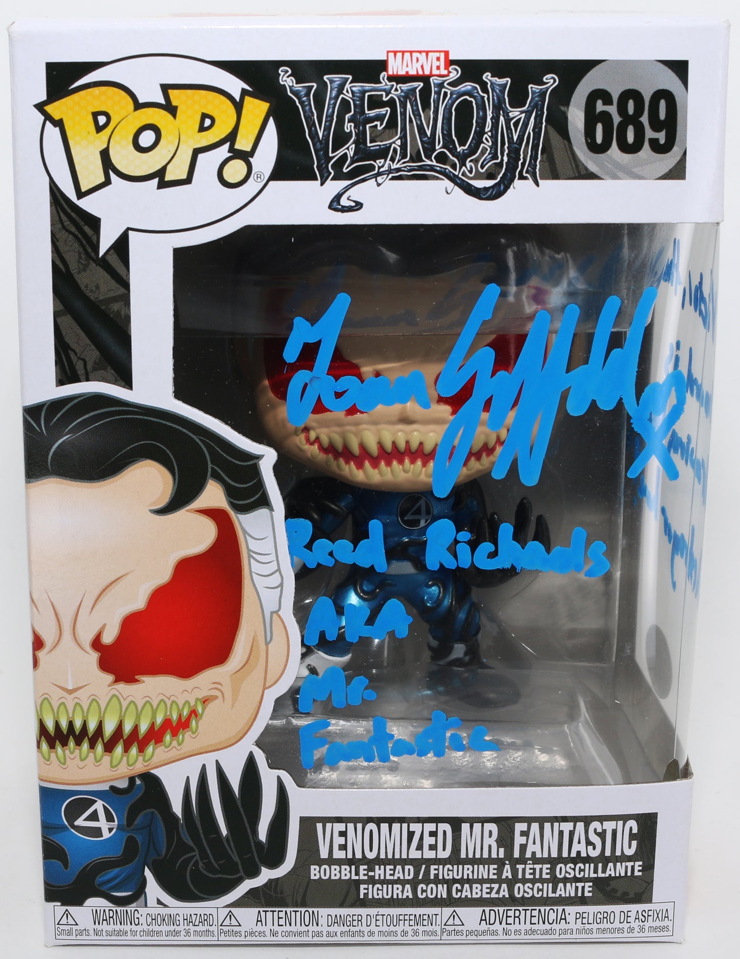
                  
                    Ioan Gruffudd as Reed Richards / Venomized Mr. Fantastic in Fantastic Four (JSA) Signed Funko POP! #689 with Character Name & Quote
                  
                