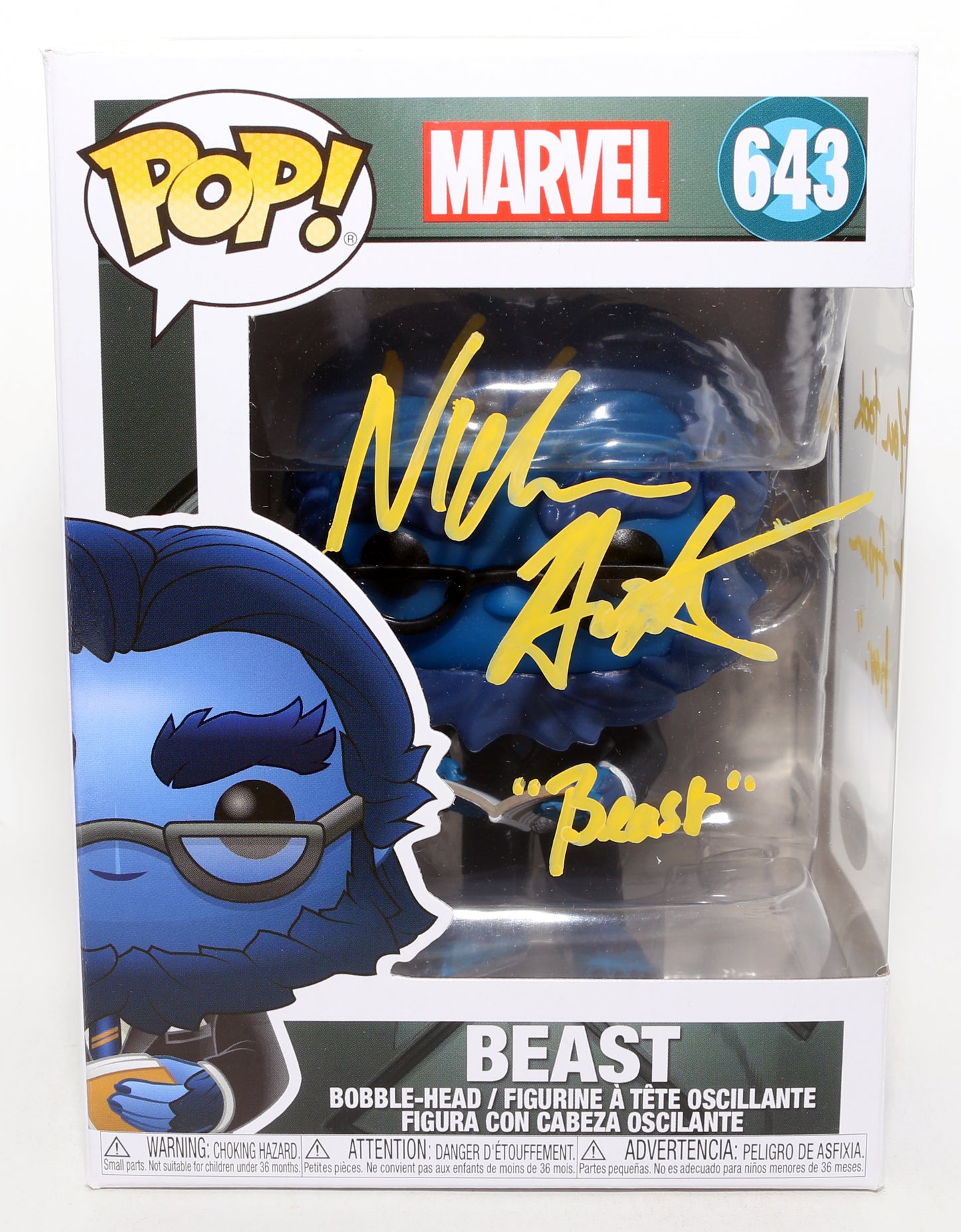 
                  
                    Nicholas Hoult as Beast in X-Men Signed Funko POP! #643 with Character Name & Quote
                  
                