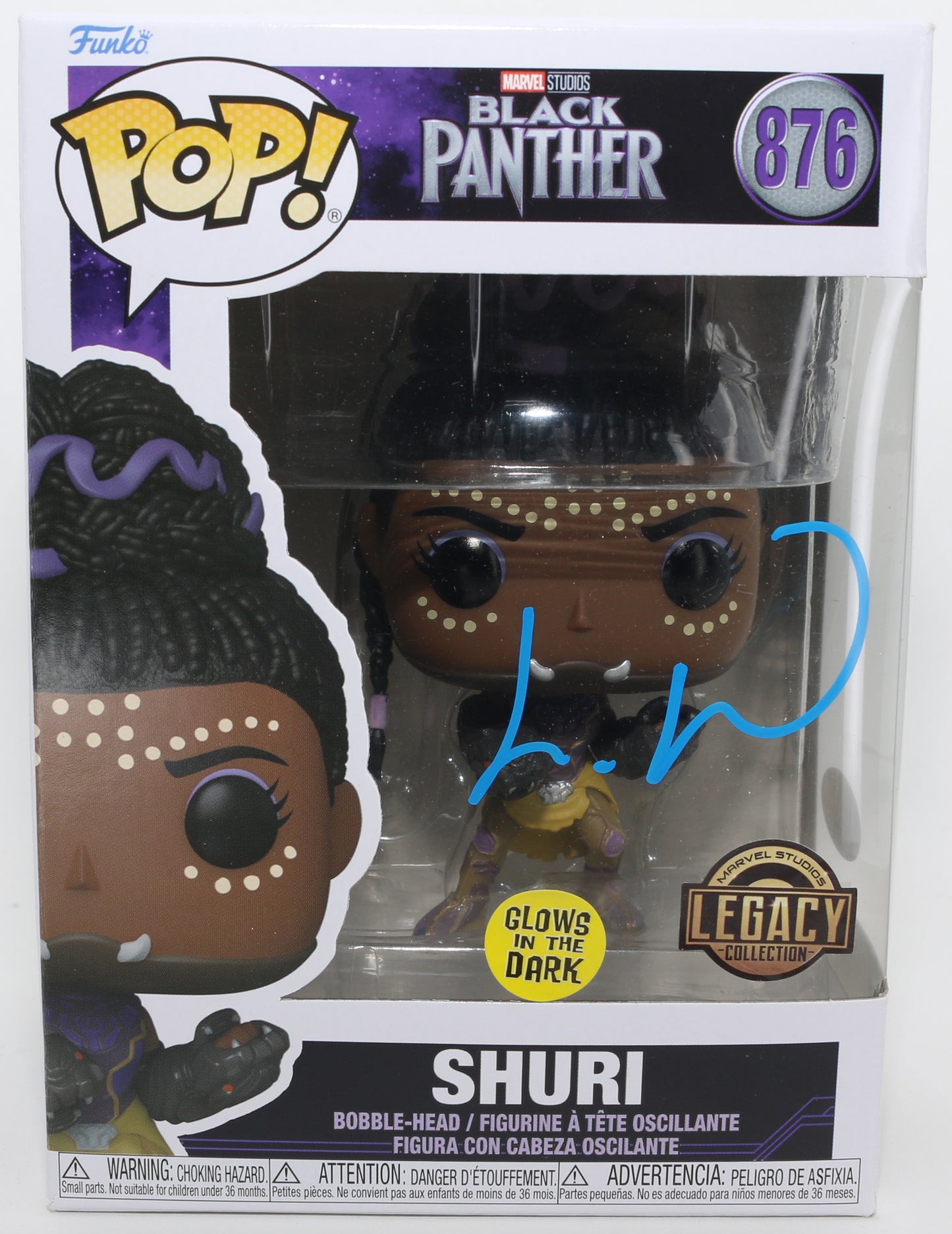 
                  
                    Letitia Wright as Shuri in Black Panther GITD Marvel Legacy Exclusive (JSA) Signed Funko POP! #876
                  
                