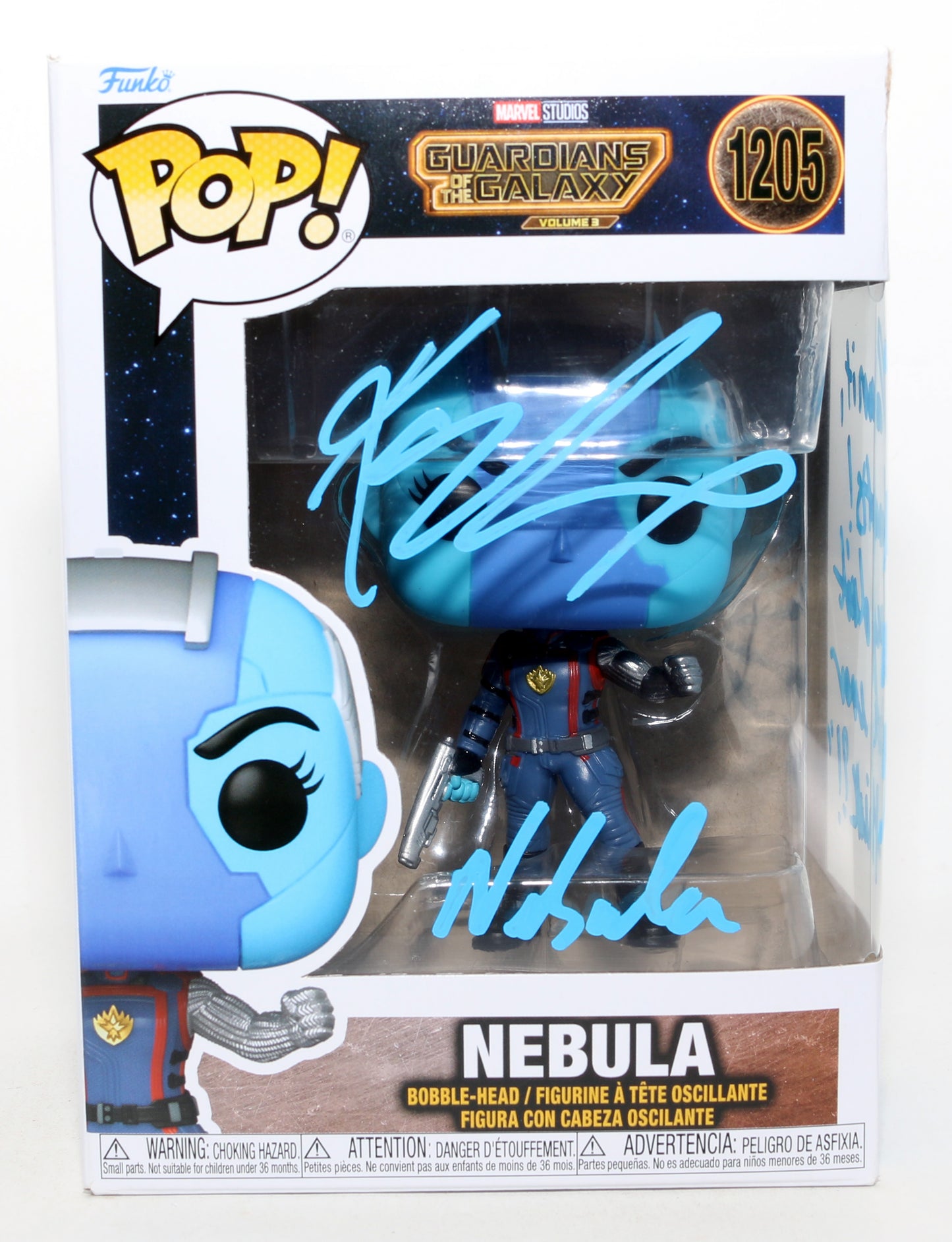 
                  
                    Karen Gillan as Nebula in Guardians of the Galaxy Vol. 3 Signed Funko POP! #1205 with Character Name & Quote
                  
                