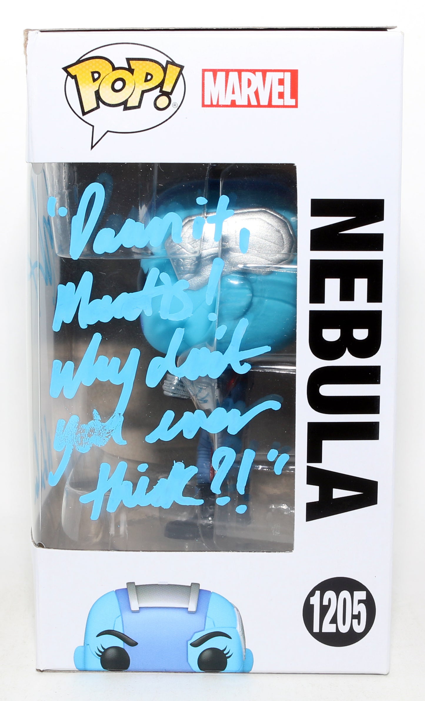 
                  
                    Karen Gillan as Nebula in Guardians of the Galaxy Vol. 3 Signed Funko POP! #1205 with Character Name & Quote
                  
                