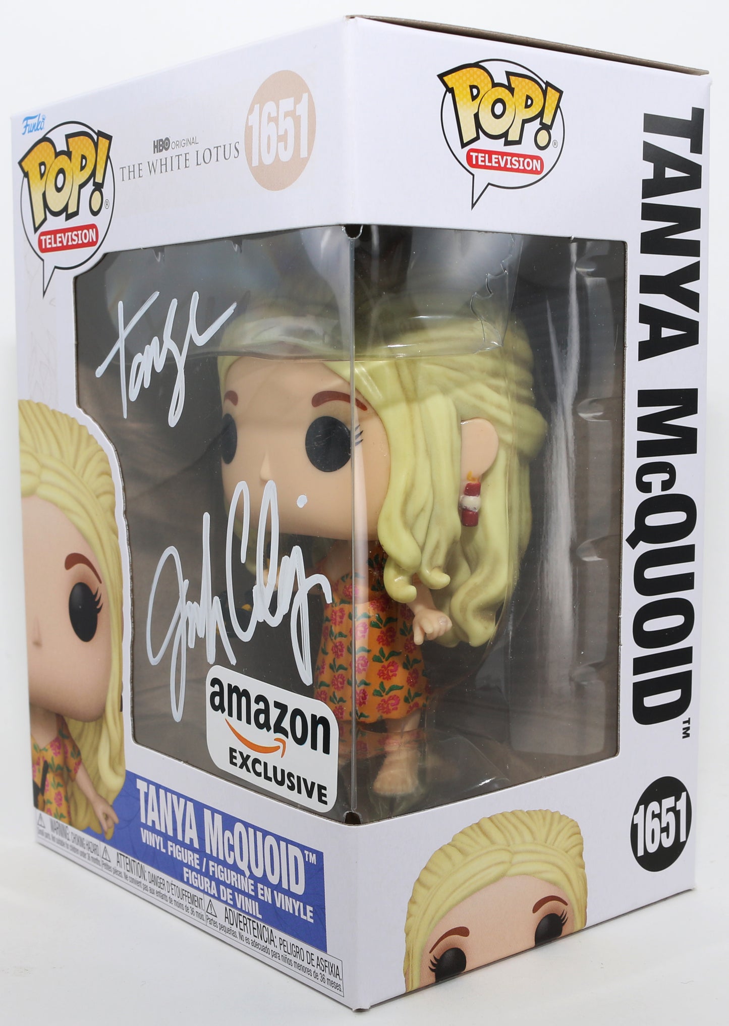 
                  
                    Jennifer Coolidge as Tanya McQuoid in The White Lotus Amazon Exclusive Signed Funko POP! #1651 with Character Name
                  
                