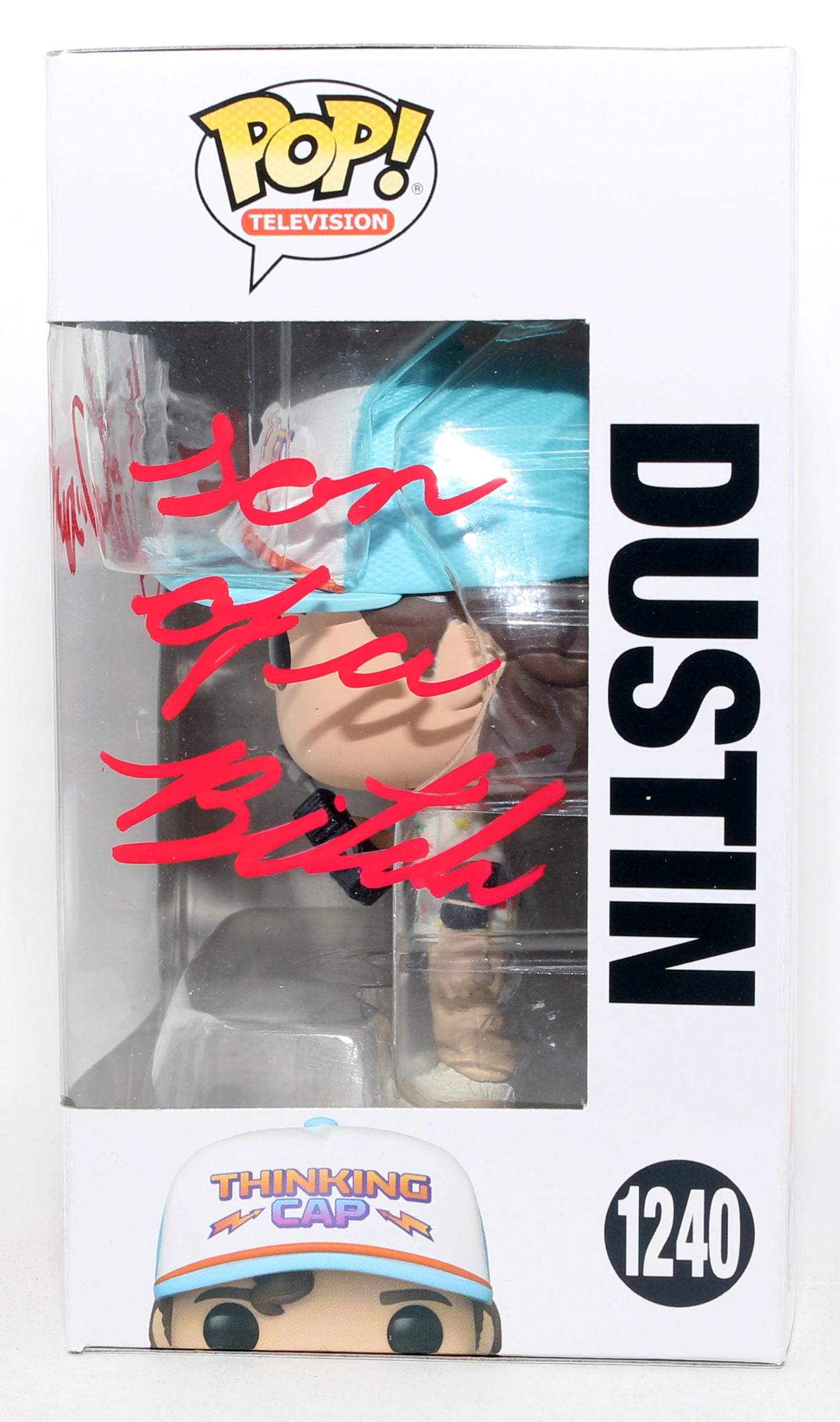 
                  
                    Gaten Matarazzo as Dustin Henderson in Stranger Things Signed Funko POP! #1240 with Character Name & Quote
                  
                