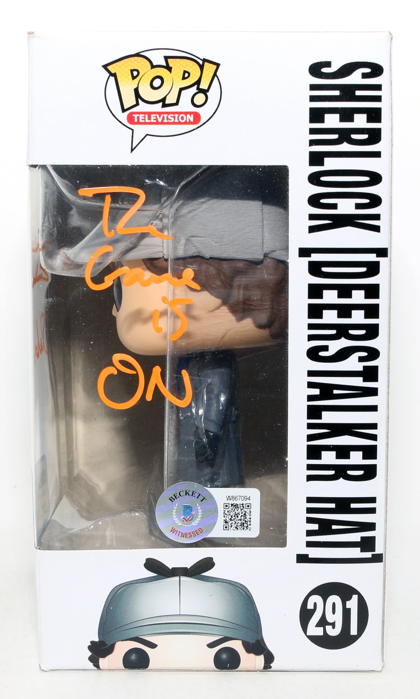 
                  
                    Benedict Cumberbatch as Sherlock Holmes in Sherlock Barnes & Noble Exclusive (Beckett) Signed Funko POP! #291 with Character Name & Quote
                  
                