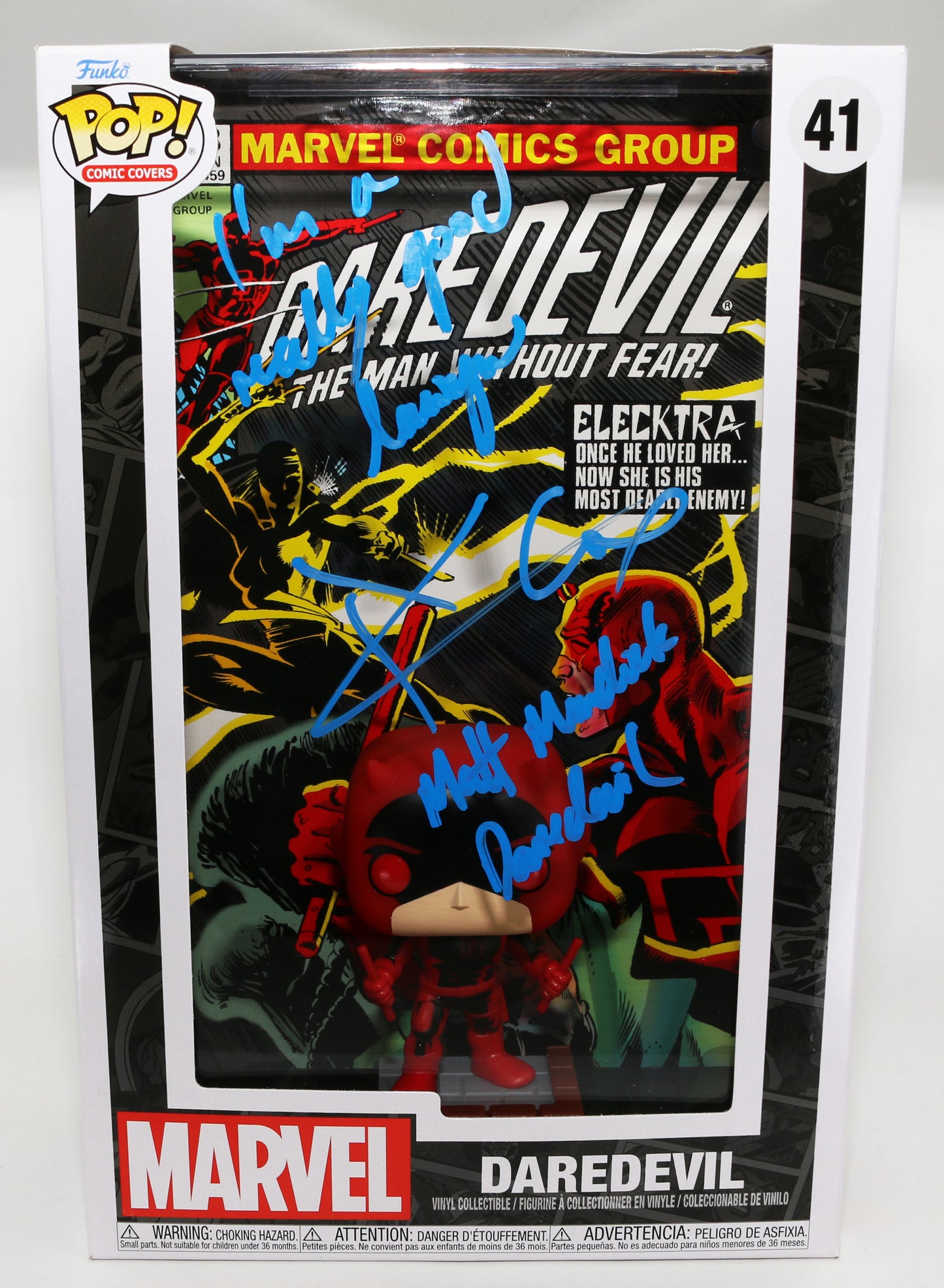 
                  
                    Charlie Cox as Matt Murdock / Daredevil in Daredevil Comic Cover Signed Funko POP! #41 with Character Name & Quote
                  
                