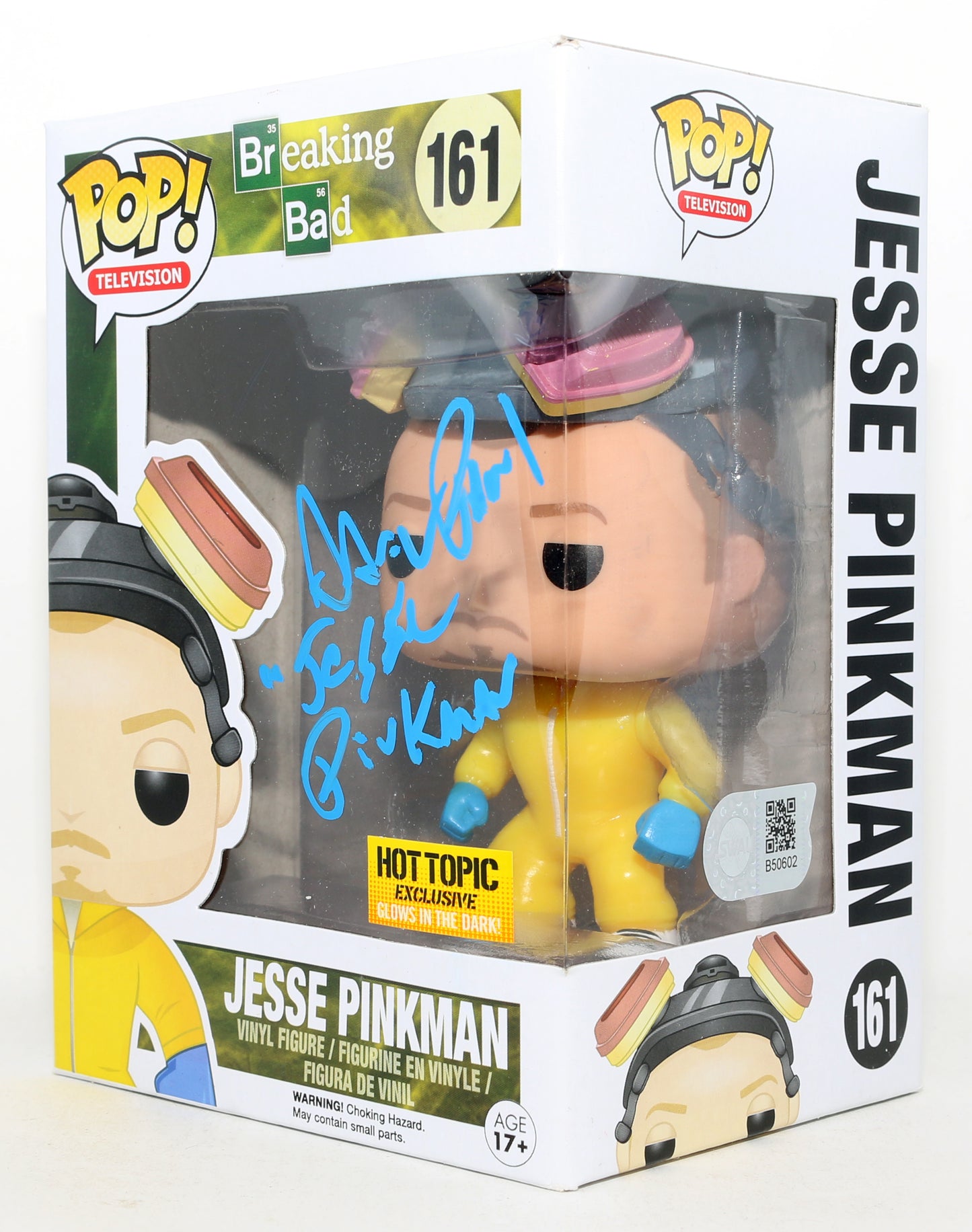 
                  
                    Aaron Paul as Jesse Pinkman in Breaking Bad Hot Topic Exclusive (SWAU) Signed Funko POP! #161 with Character Name
                  
                