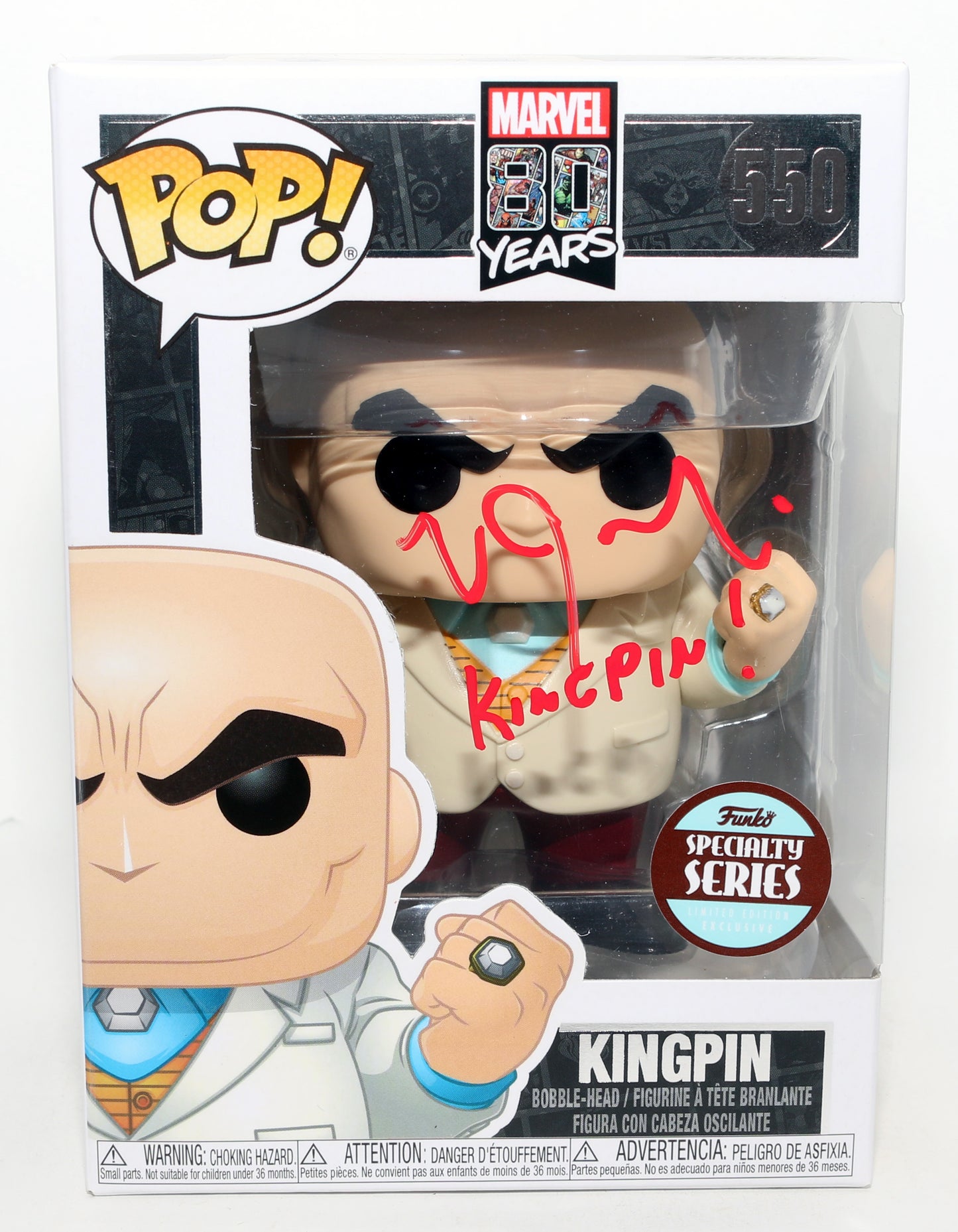 
                  
                    Vincent D'Onofrio as Kingpin in Daredevil Specialty Series (JSA) Signed Funko POP! #550 with Character Name
                  
                