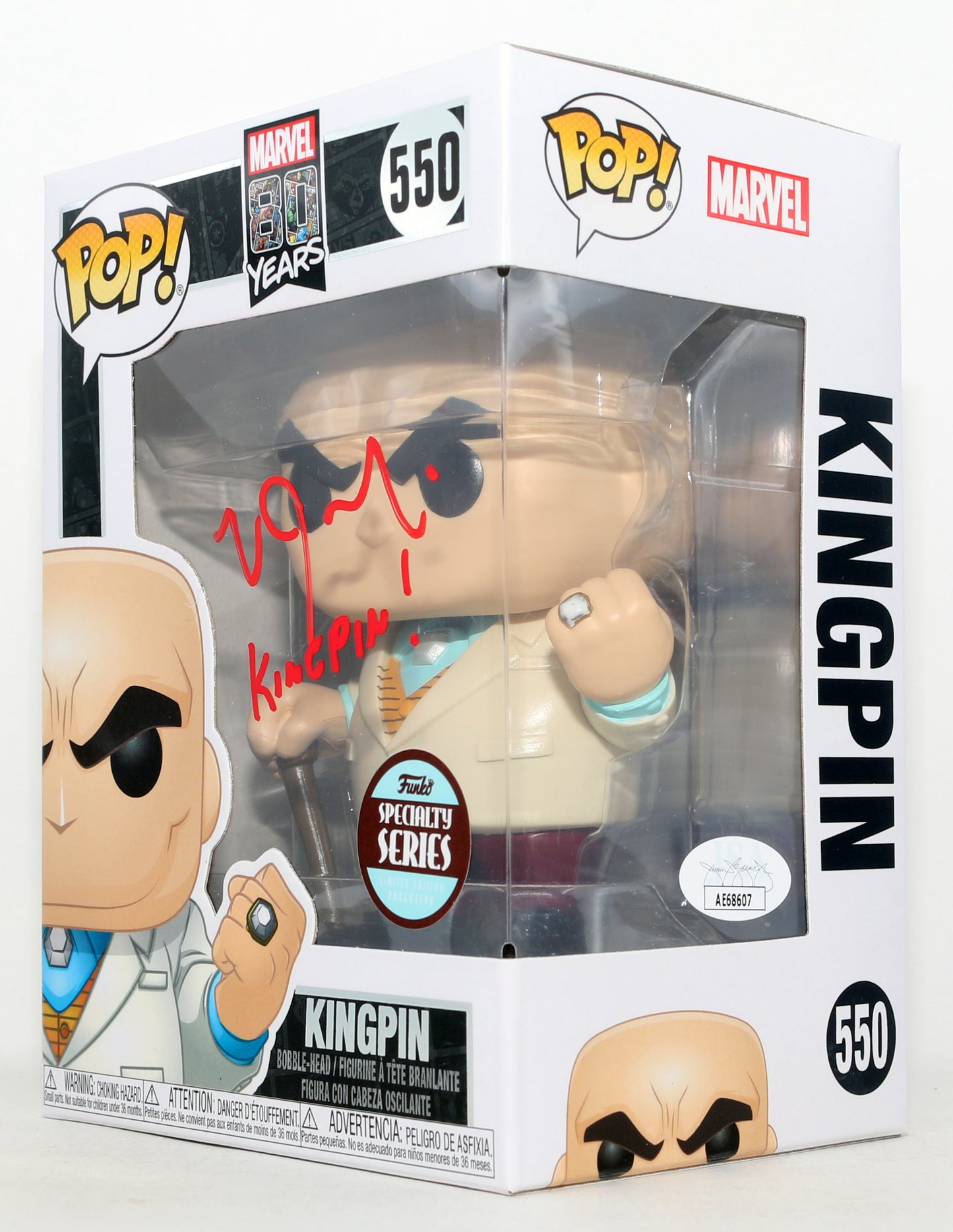 
                  
                    Vincent D'Onofrio as Kingpin in Daredevil Specialty Series (JSA) Signed Funko POP! #550 with Character Name
                  
                