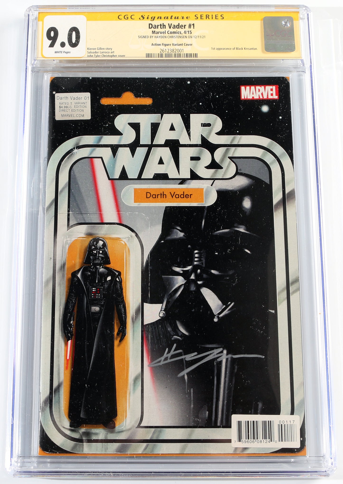 
                  
                    Star Wars: Darth Vader #1 Action Figure Variant - Signed by Hayden Christensen as Darth Vader / Anakin Skywalker from Star Wars (CGC Signature Series 9.0) 2021
                  
                