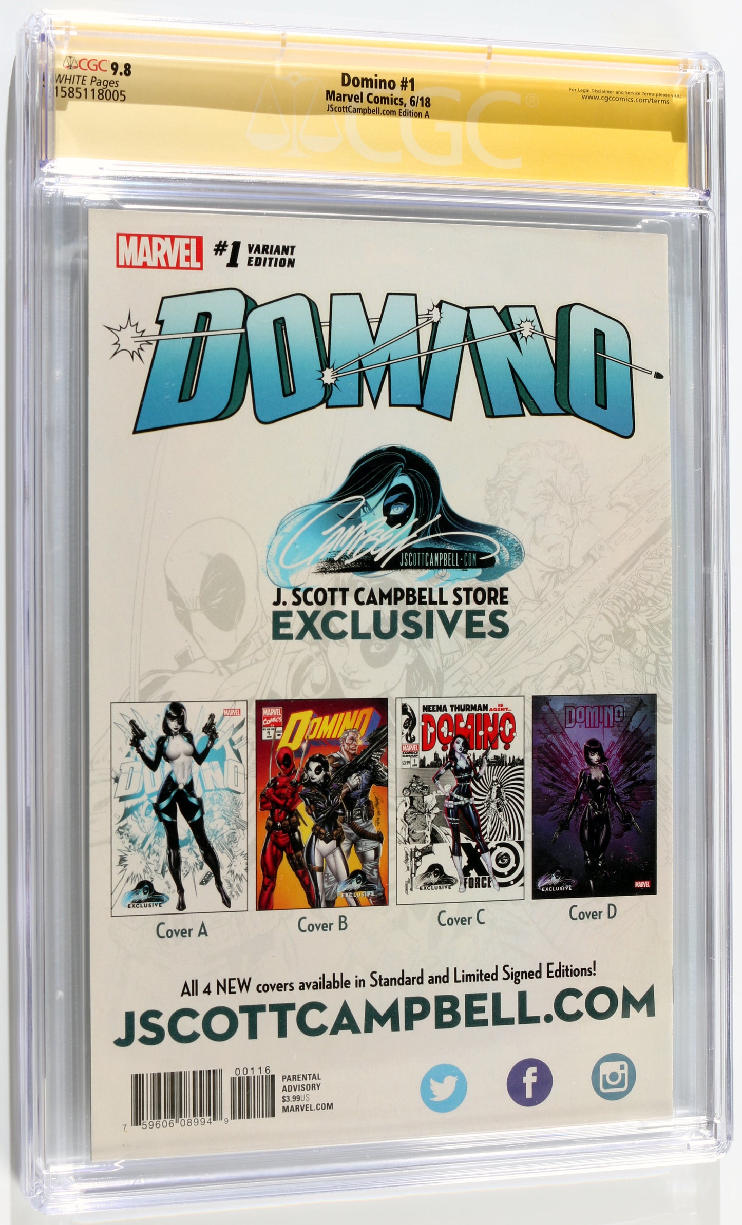 
                  
                    Domino #1 - Signed by Zazie Beetz as Domino from Deadpool 2 (CGC Signature Series 9.8) 2018
                  
                