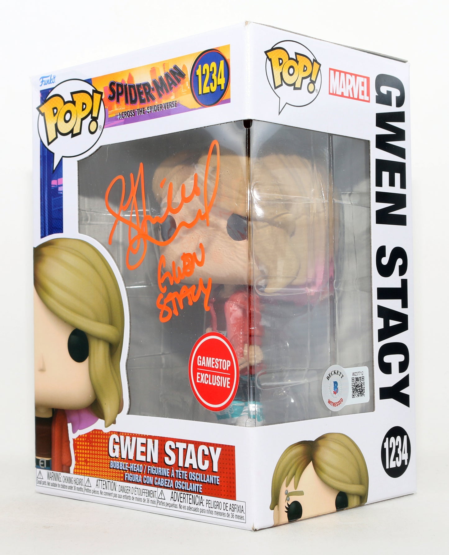 
                  
                    Hailee Steinfeld as Gwen Stacy in Spider-Man: Across the Spider-Verse Gamestop Exclusive (Beckett) Signed Funko POP! #1234 with Character Name
                  
                