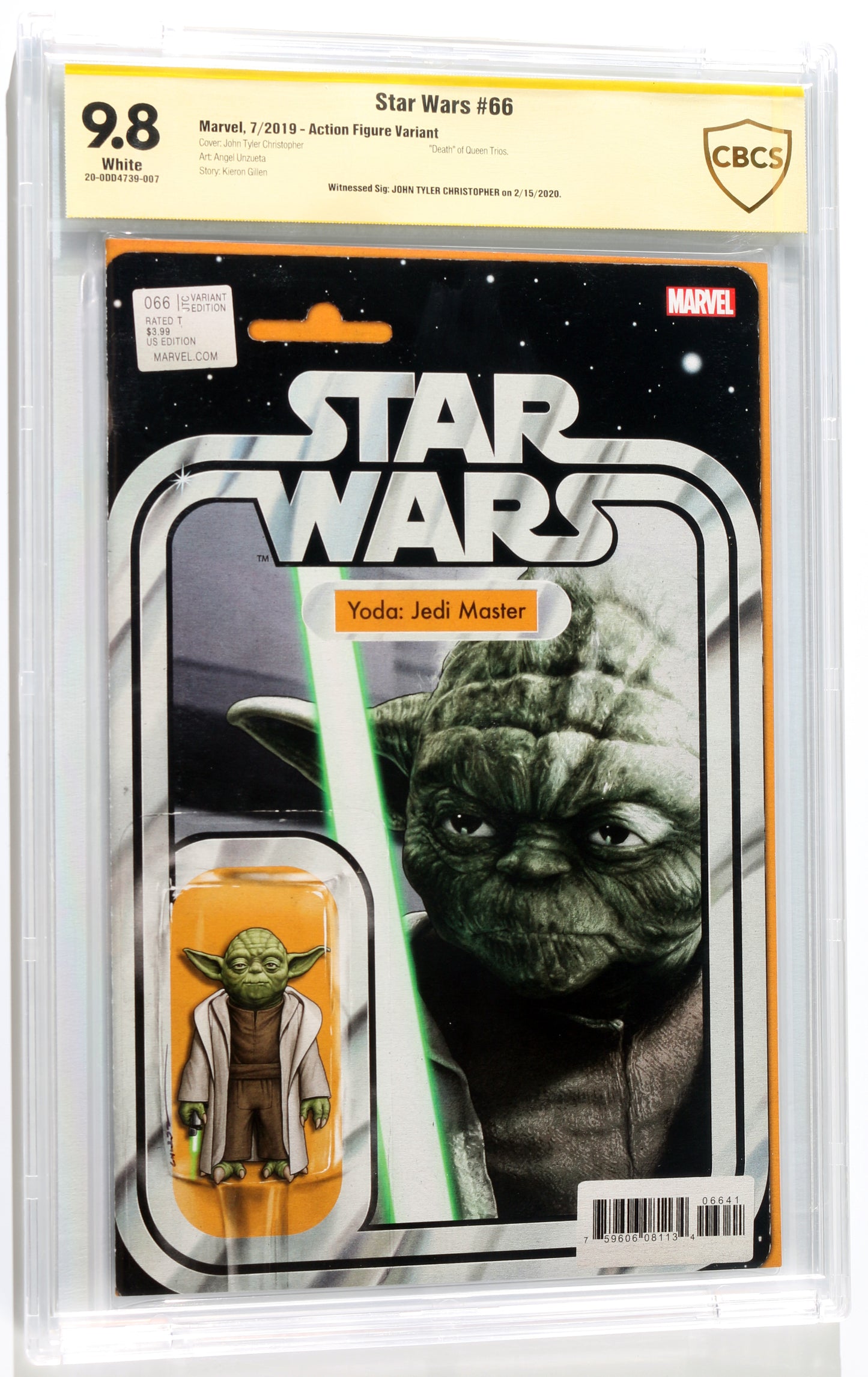 
                  
                    Star Wars #66 Action Figure Variant - Signed by Artist: John Tyler Christopher (CBCS Witnessed Signature 9.8) 2019
                  
                