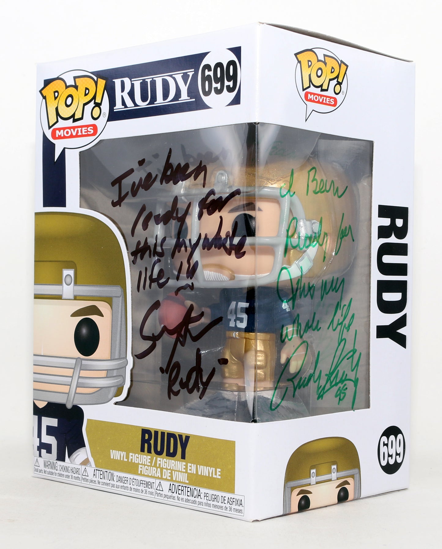 
                  
                    Sean Astin as Rudy Ruettiger & Rudy Ruettiger as Himself in Rudy (Beckett) Signed Funko POP! #699 with Character Name & Quotes
                  
                