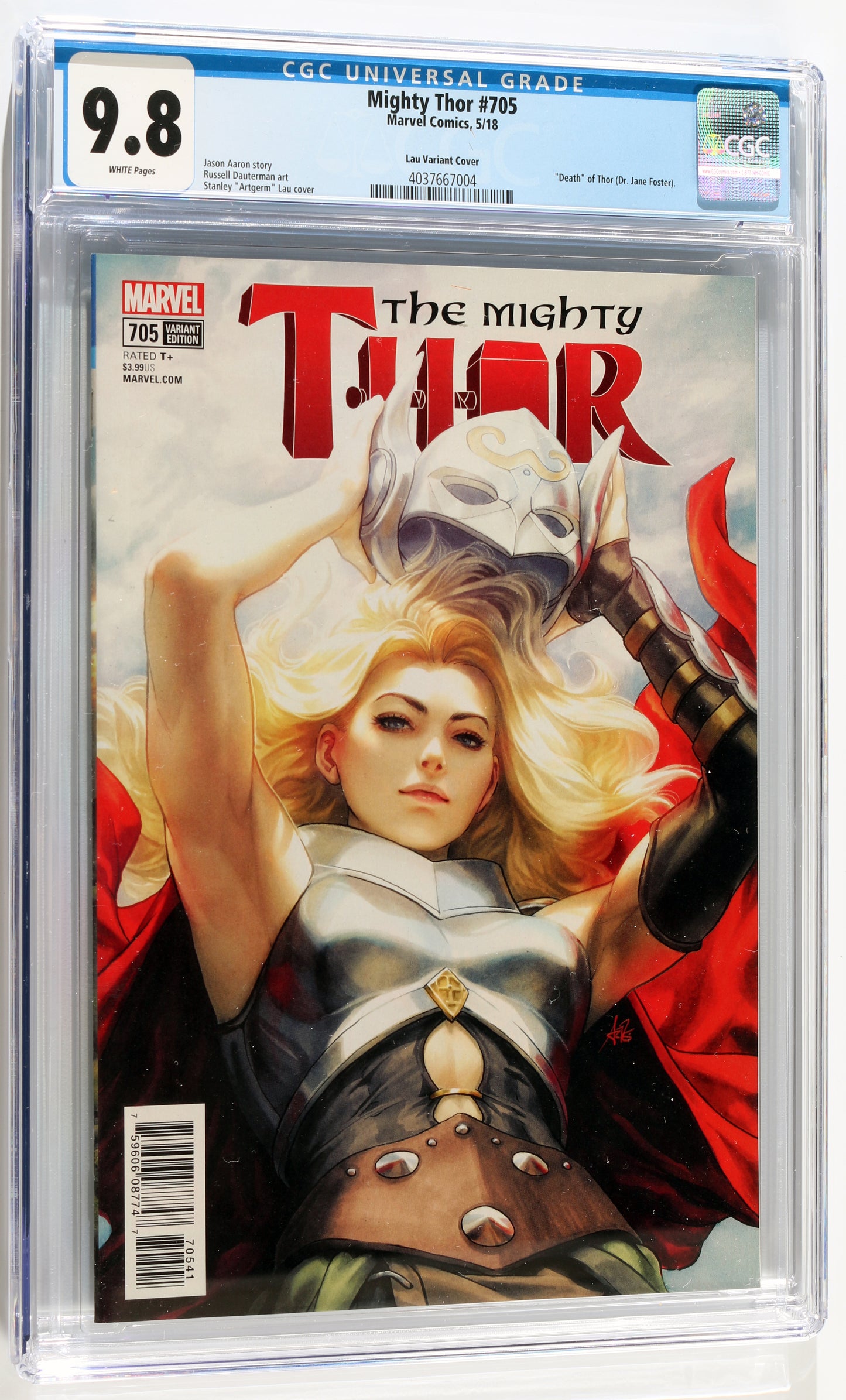 
                  
                    Mighty Thor #705 - Stanley Lau Variant Cover (CGC Grade 9.8) 2018
                  
                
