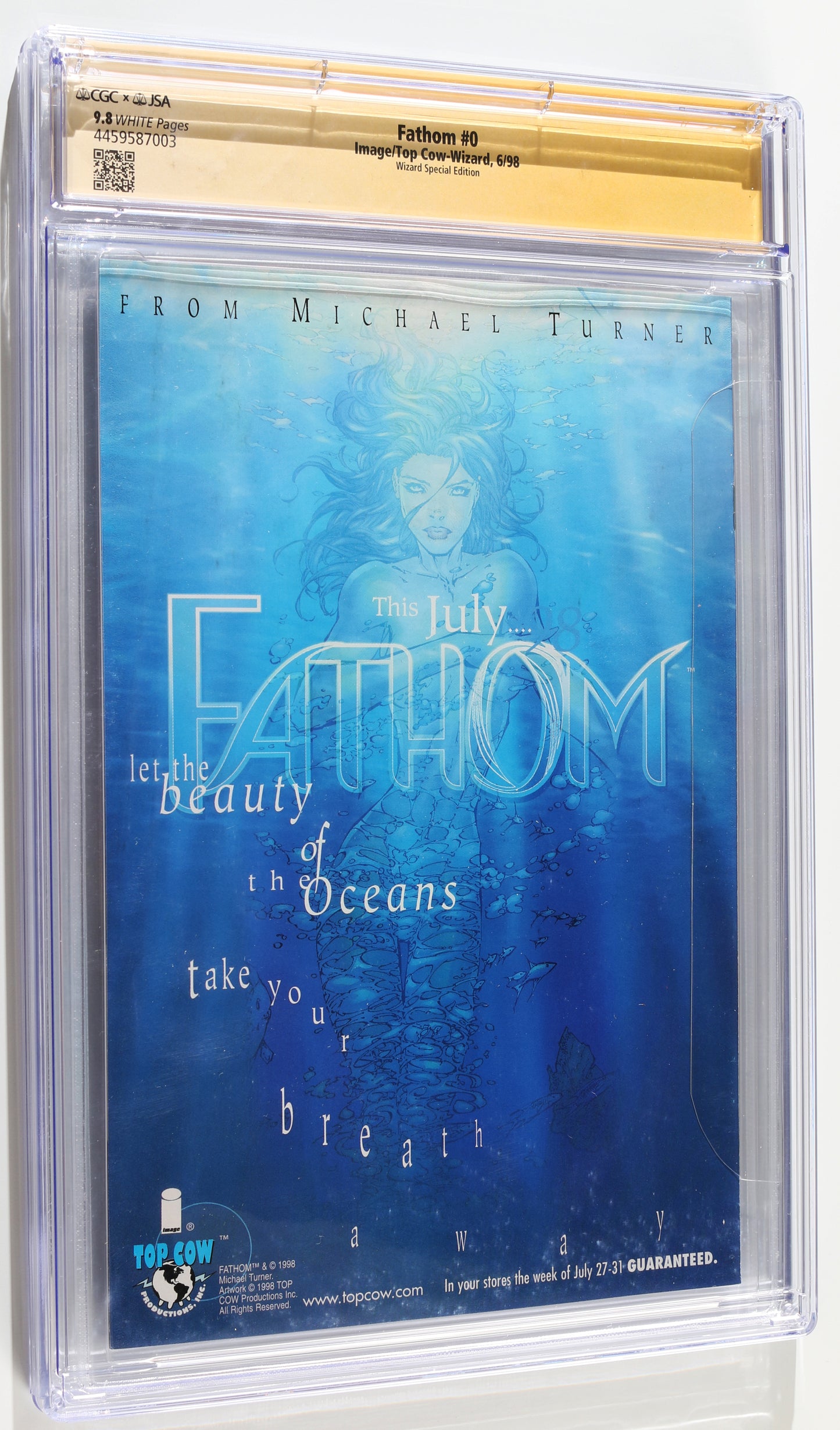 
                  
                    Fathom #0 - Signed by Artist & Creator: Michael Turner - Wizard Green Holofoil (CGC Signature Series 9.8) 1998
                  
                