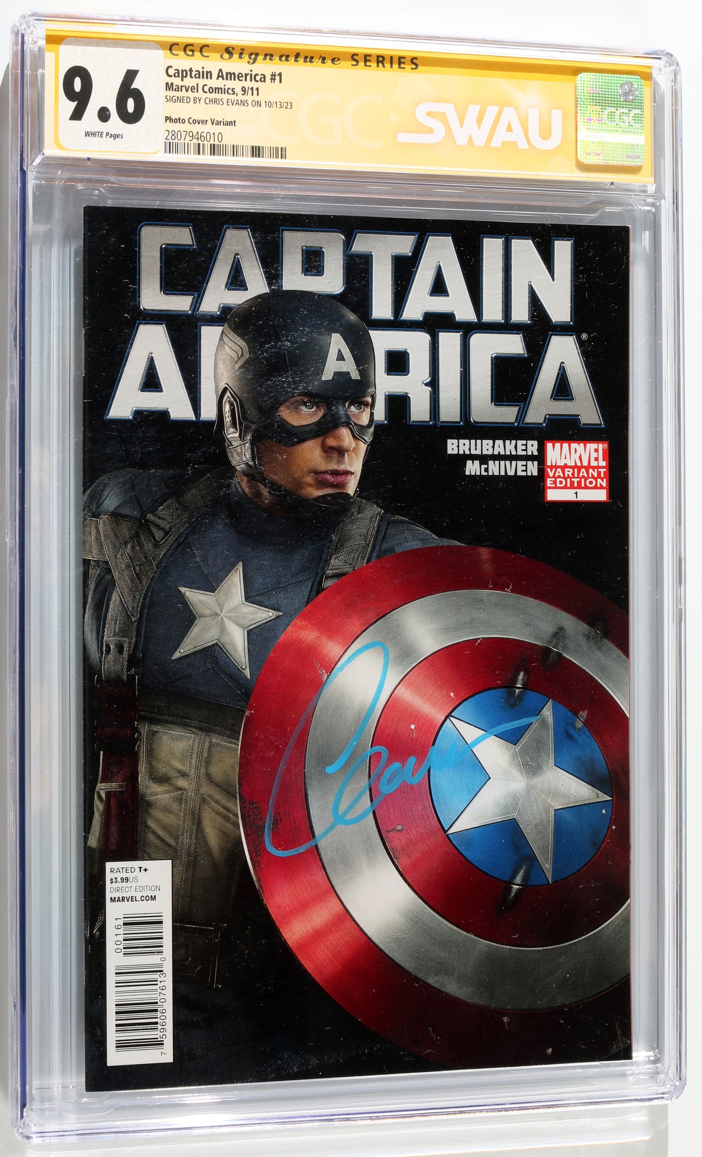 
                  
                    Captain America #1  - Signed by Chris Evans as Captain America in Captain America: The First Avenger (SWAU CGC Signature Series 9.6) 2023
                  
                