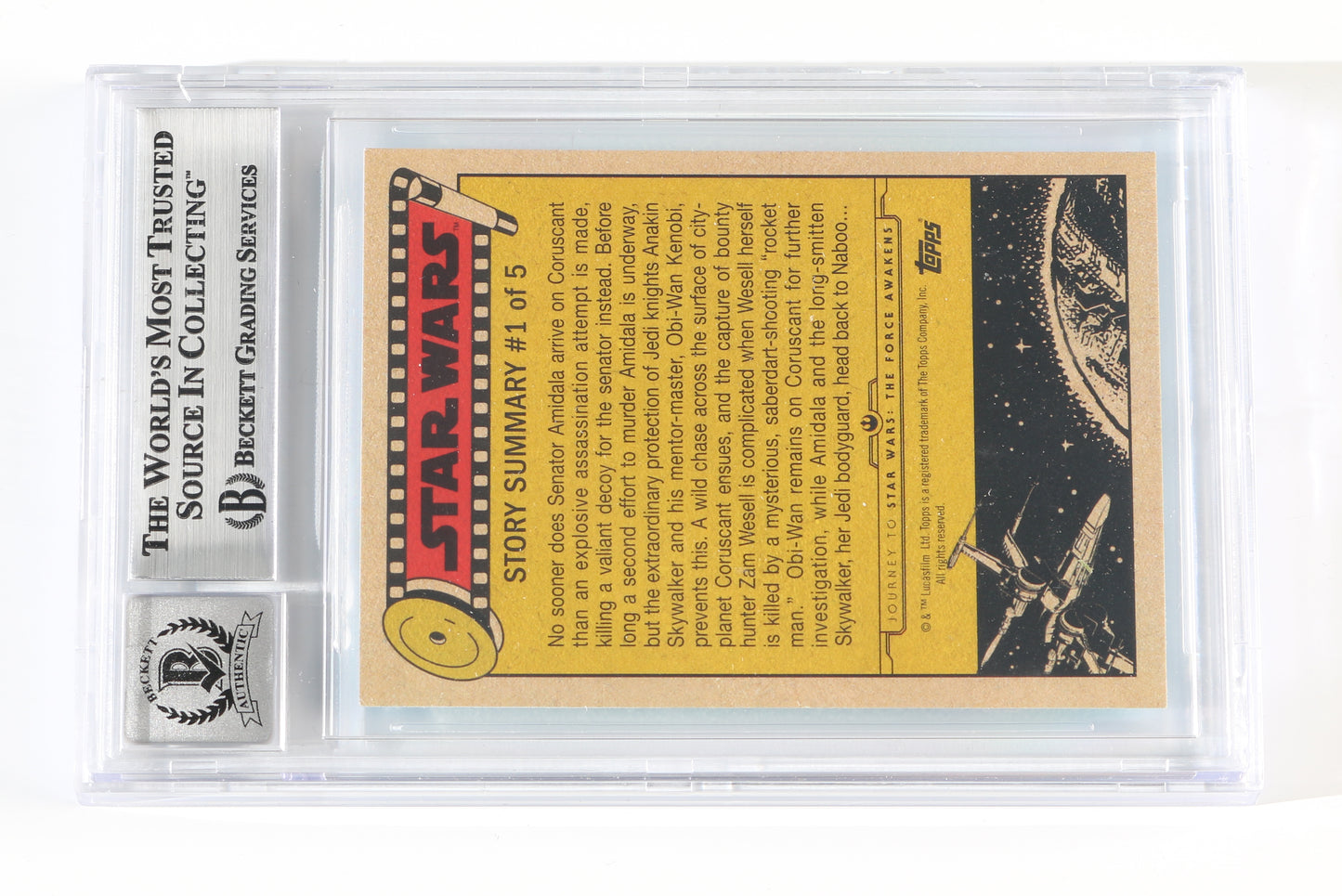 
                  
                    Hayden Christensen as Anakin Skywalker in Star Wars Episode II: Attack of the Clones (Beckett Encapsulated Auto 10) Signed 2016 Topps Trading Card #6
                  
                