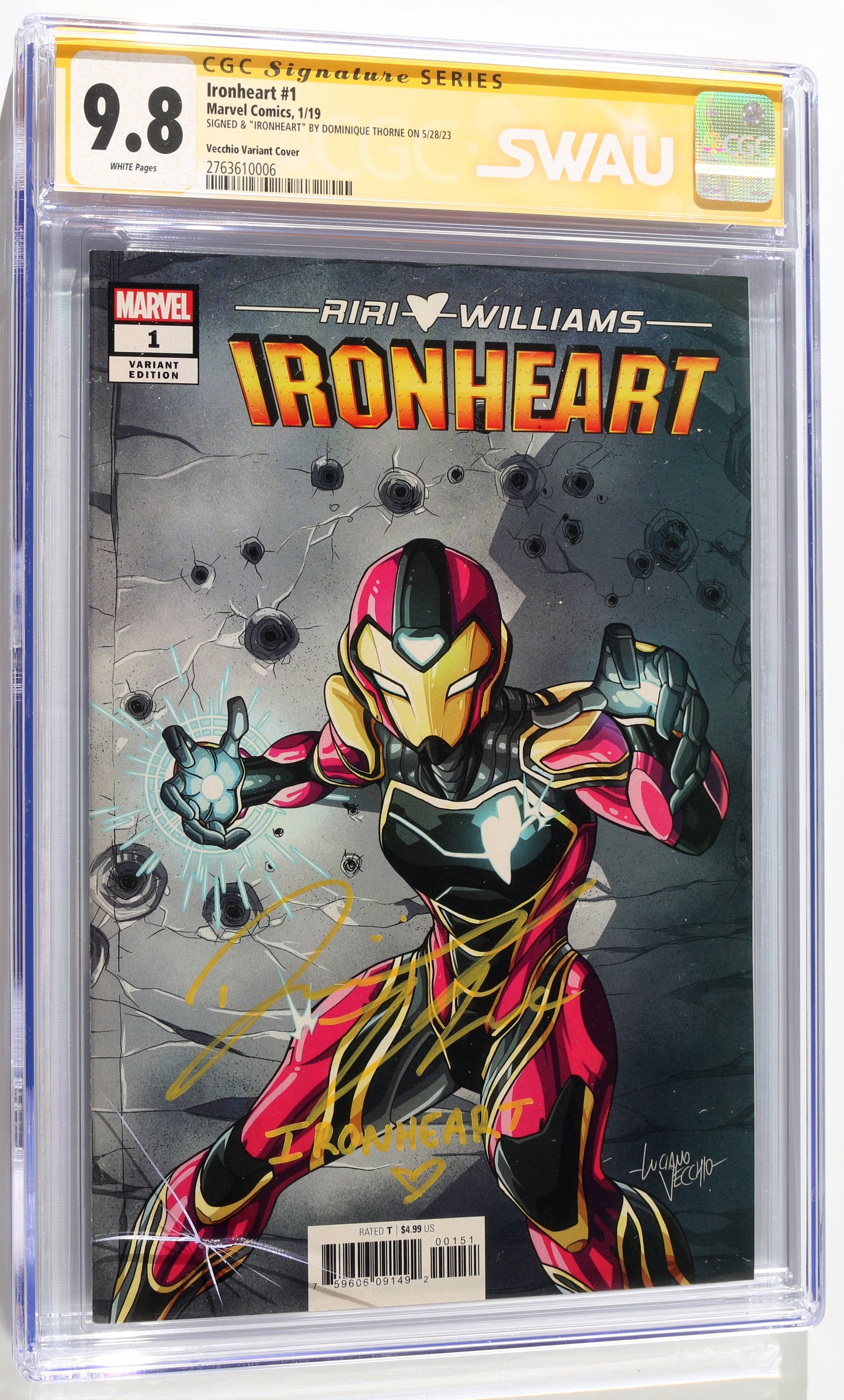 
                  
                    Ironheart #1 - Signed by Dominique Thorne as RiRi Williams from Black Panther: Wakanda Forever (SWAU CGC Signature Series 9.8) 2019
                  
                