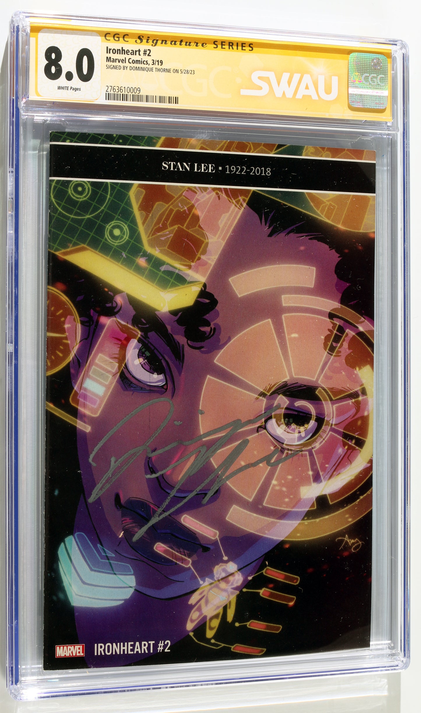 
                  
                    Ironheart #2 - Signed by Dominique Thorne as RiRi Williams from Black Panther: Wakanda Forever (SWAU CGC Signature Series 8.0) 2019
                  
                