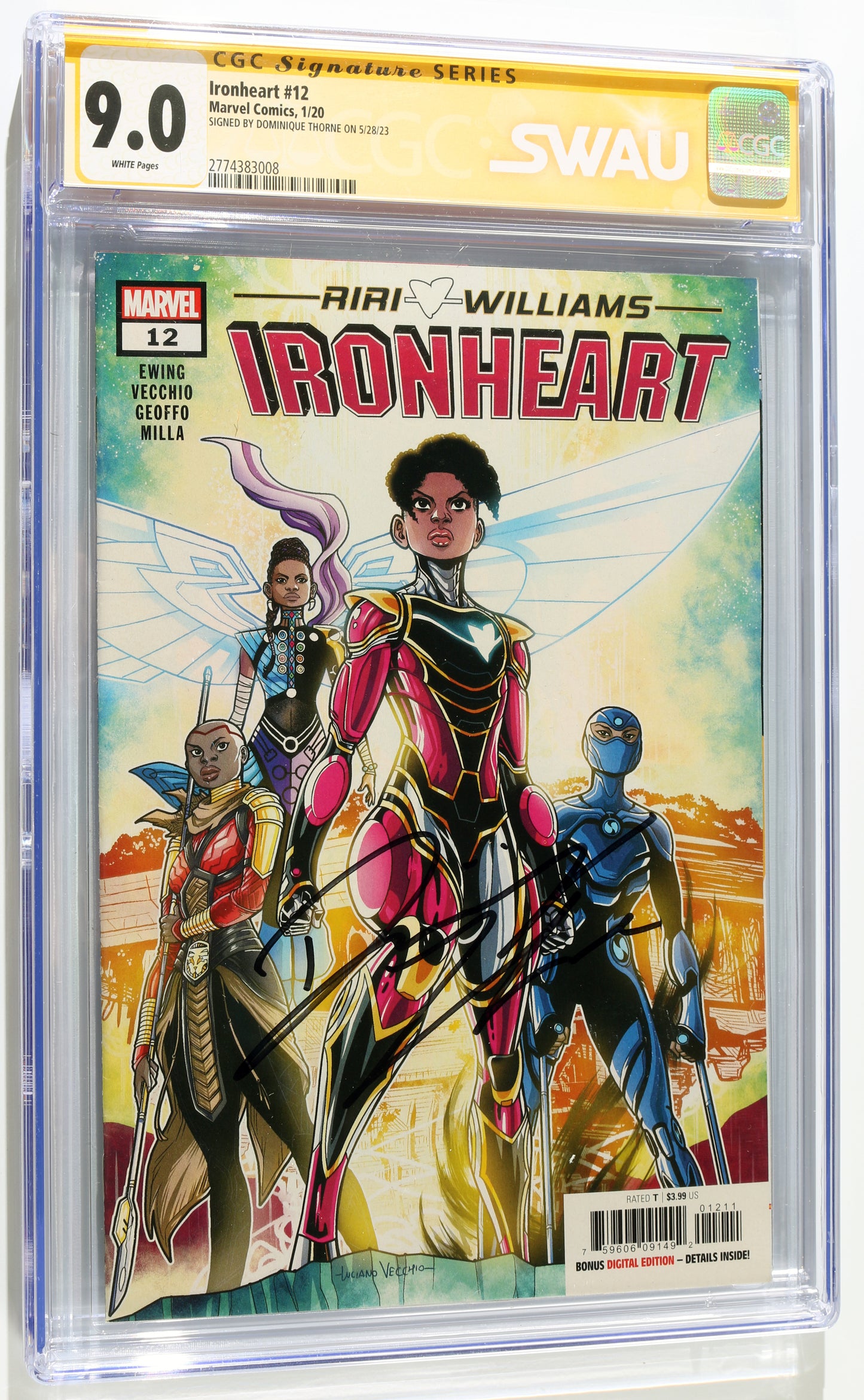 
                  
                    Ironheart #12 - Signed by Dominique Thorne as RiRi Williams from Black Panther: Wakanda Forever (SWAU CGC Signature Series 9.0) 2020
                  
                