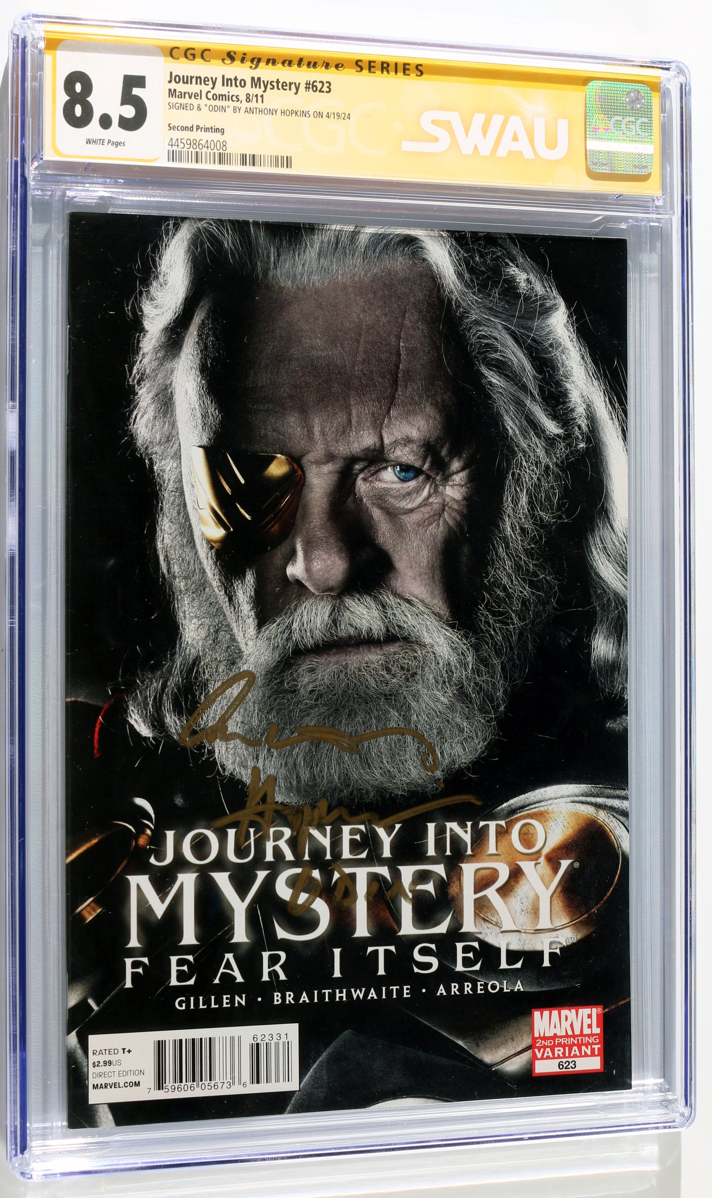 
                  
                    Journey Into Mystery #623 - Signed by Anthony Hopkins as Odin in Thor (SWAU CGC Signature Series 8.5) 2024 with Character Name
                  
                