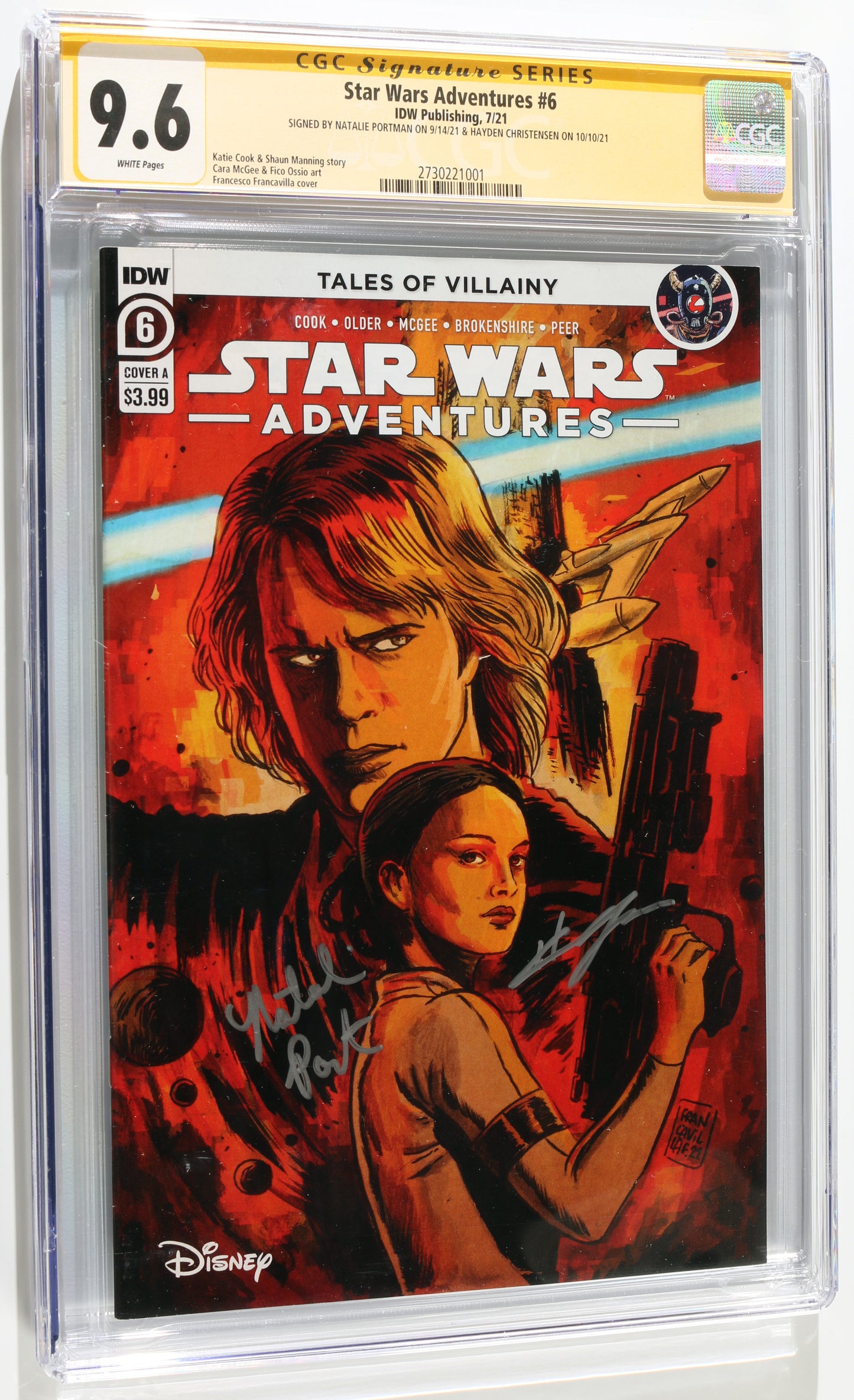 
                  
                    Star Wars: Adventures #6 - Signed by Natalie Portman as Padme & Hayden Christensen as Anakin Skywalker from Star Wars: Revenge of the Sith (CGC Signature Series 9.6) 2021
                  
                