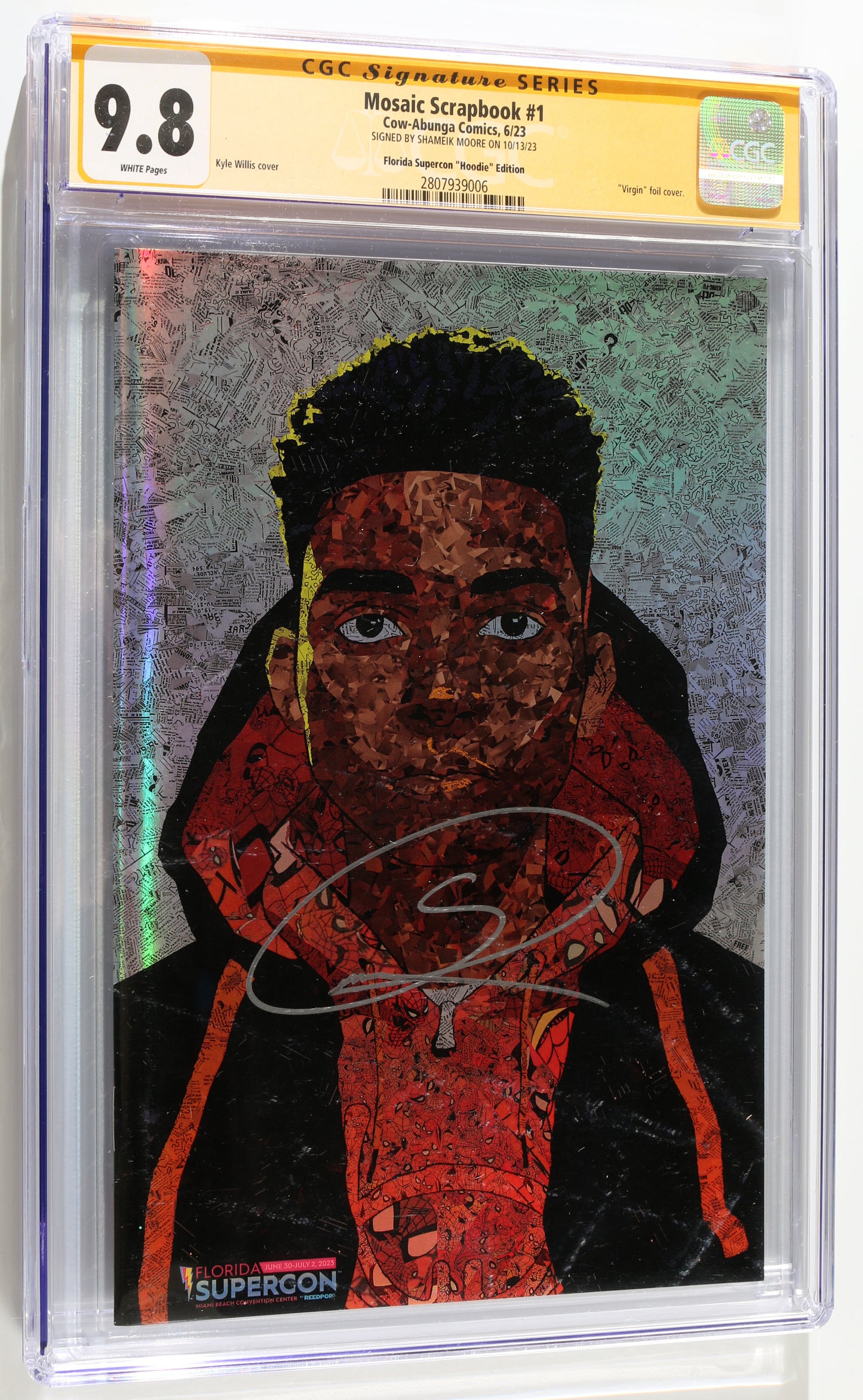 
                  
                    Mosaic Scrapbook #1 - Signed by Shameik Moore as Miles Morales / Spider-Man in Spider-Man: Into the Spider-Verse (CGC Signature Series 9.8) 2023
                  
                
