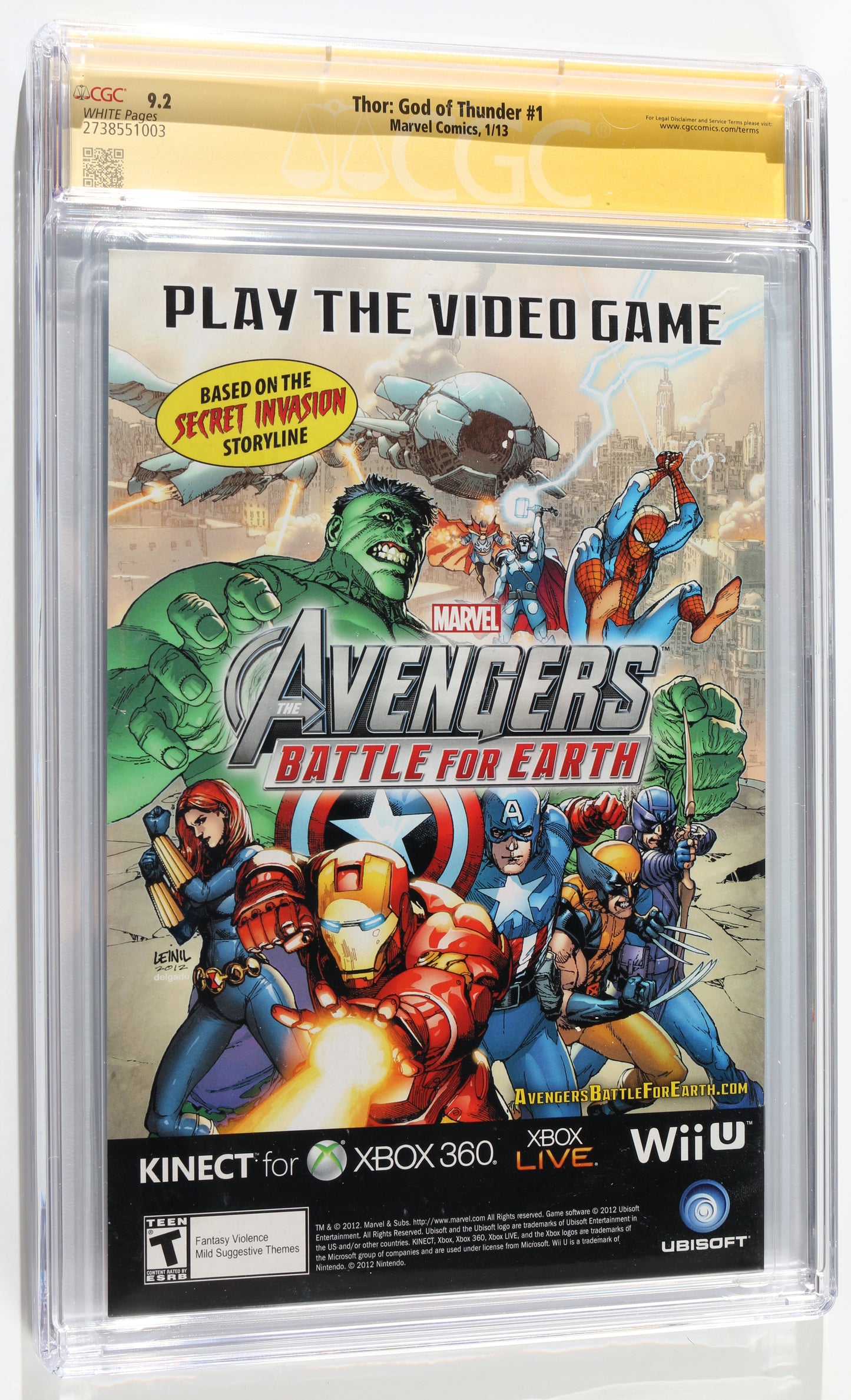 
                  
                    Marvel's Thor: God of Thunder #1 - Signed by Chris Hemsworthas Thor from The Avengers (CGC Signature Series 9.2) 2013
                  
                
