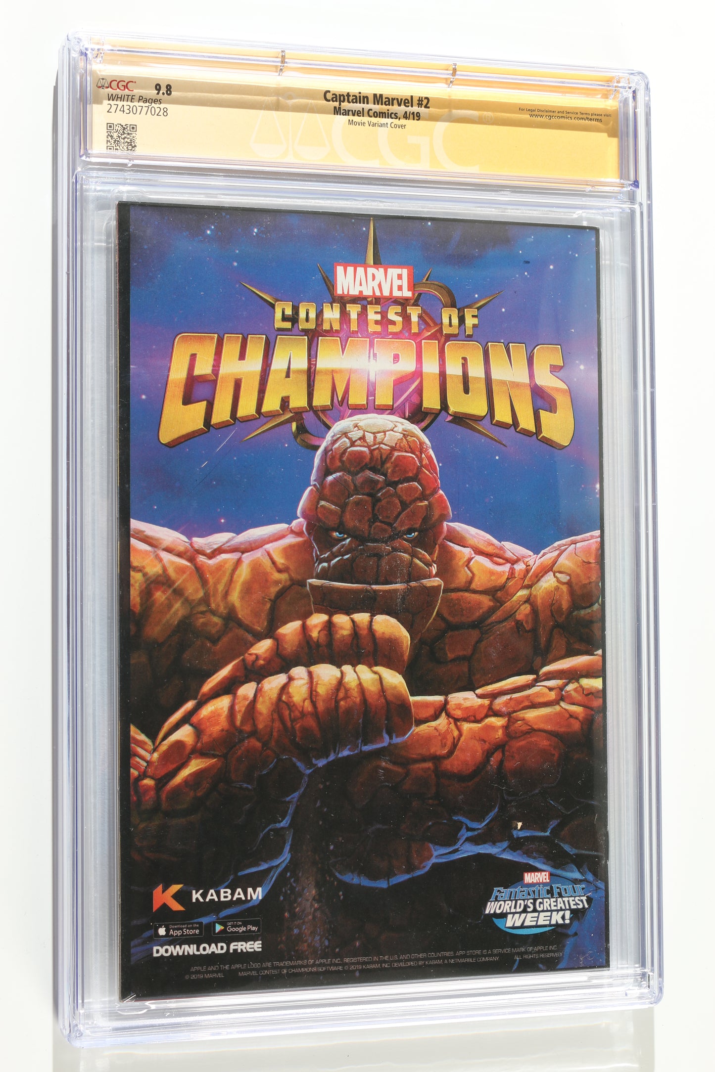 
                  
                    Captain Marvel #2 - Signed by Brie Larson as Carol Danvers / Captain Marvel in Captain Marvel (CGC Signature Series 9.8) 2023
                  
                
