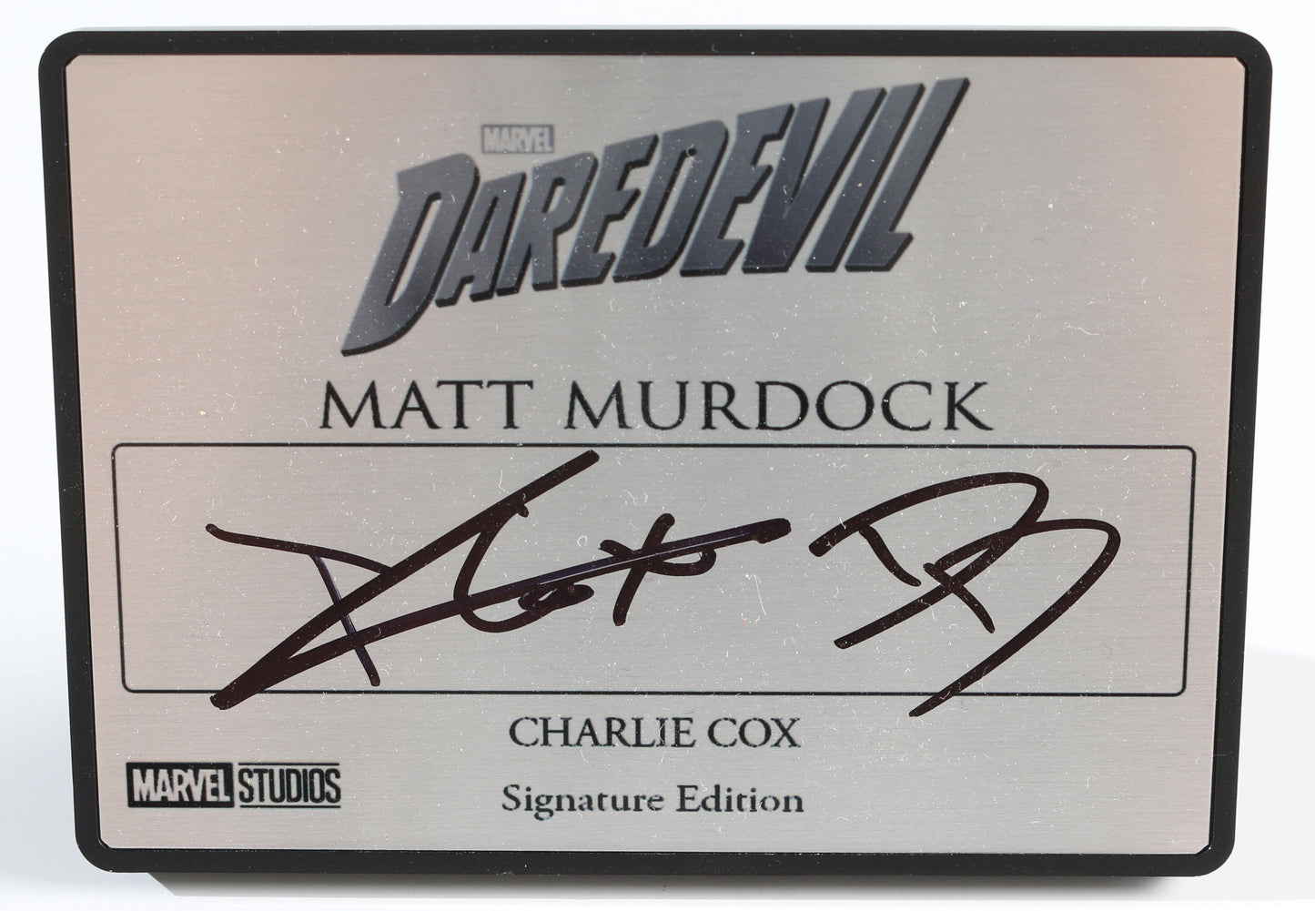 
                  
                    Charlie Cox as Matt Murdock in Daredevil (Official Pix) Signed 2.5x3.5 Plaque with Character Initials
                  
                