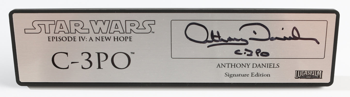 
                  
                    Anthony Daniels as C-3PO in Star Wars: A New Hope Signed 1.5x6.5 Plaque with Character Name
                  
                