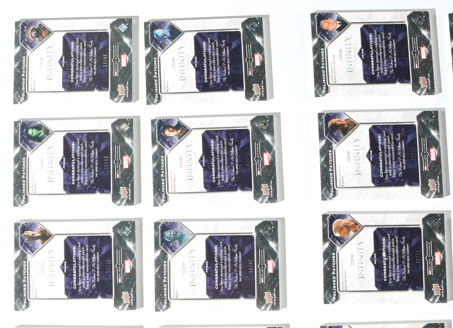 
                  
                    Marvel Black Diamond Polished Patches Upper Deck Trading Cards Complete 41pc LOT
                  
                