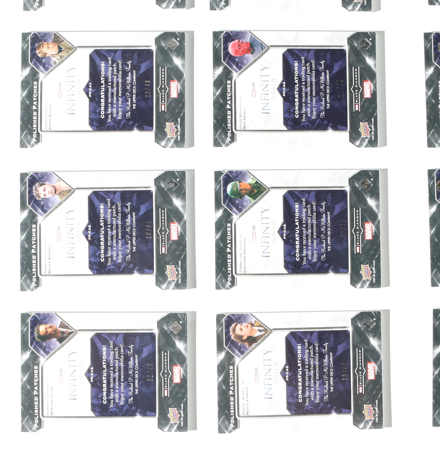 
                  
                    Marvel Black Diamond Polished Patches Upper Deck Trading Cards Complete 41pc LOT
                  
                
