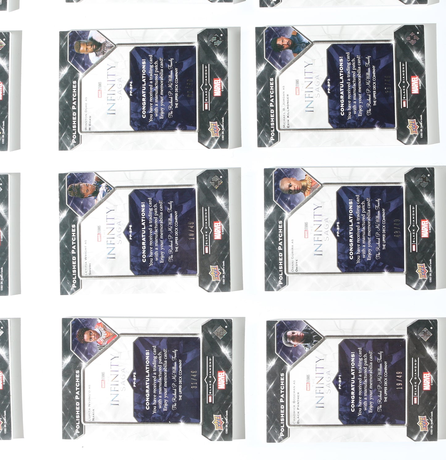 
                  
                    Marvel Black Diamond Polished Patches Upper Deck Trading Cards Complete 41pc LOT
                  
                