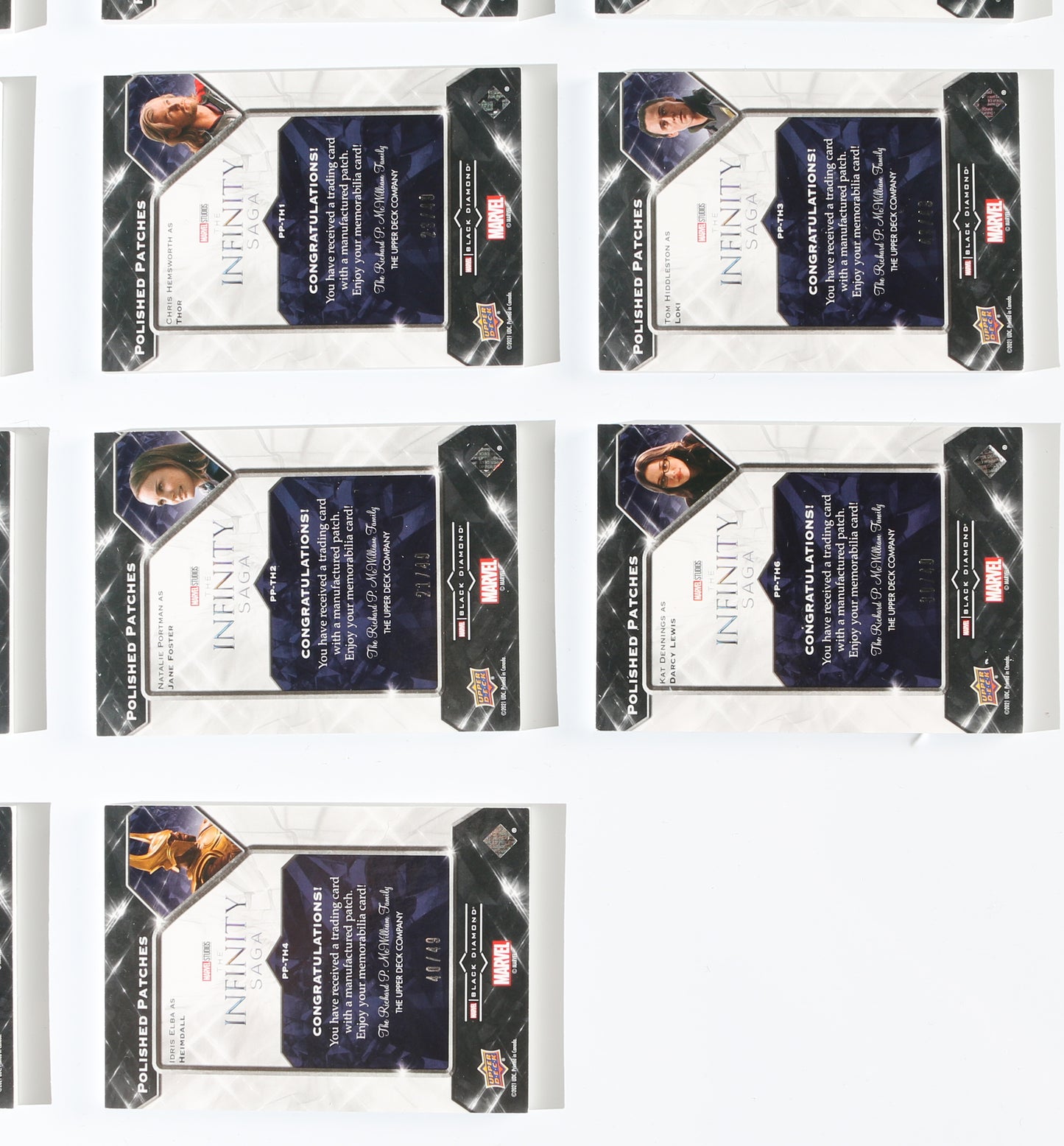 
                  
                    Marvel Black Diamond Polished Patches Upper Deck Trading Cards Complete 41pc LOT
                  
                