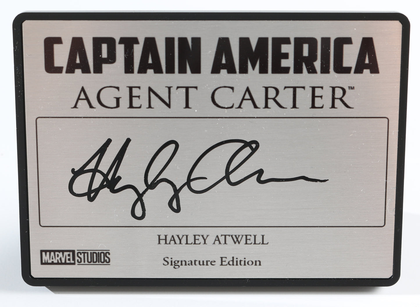 
                  
                    Hayley Atwell as Peggy Carter in Captain America: The First Avenger (SWAU) Signed 2.5x3.5 Plaque
                  
                