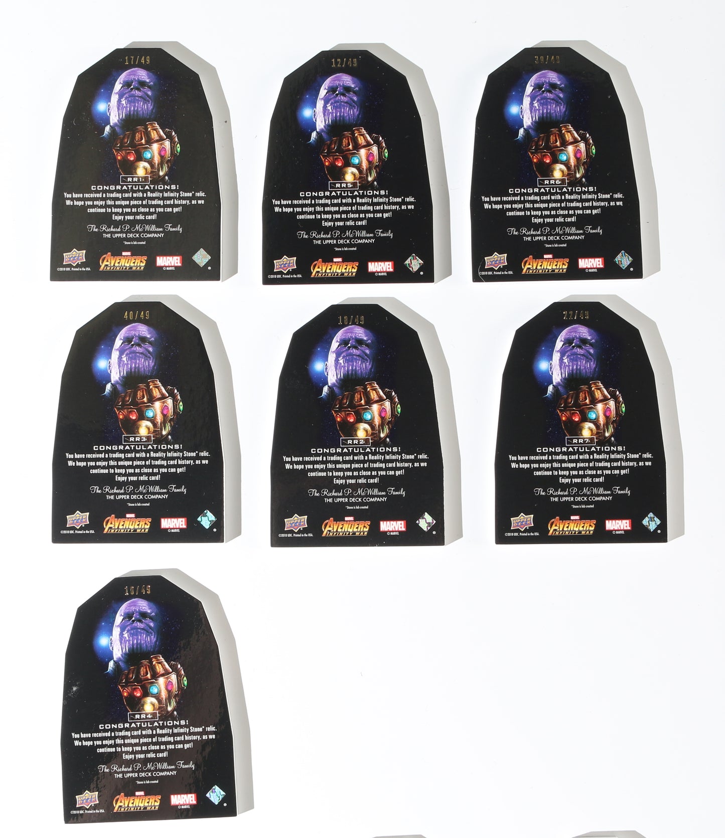 
                  
                    Avengers: Infinity War Infinity Stone Precious Stone Relics Upper Deck Trading Cards Complete 42pc Set
                  
                