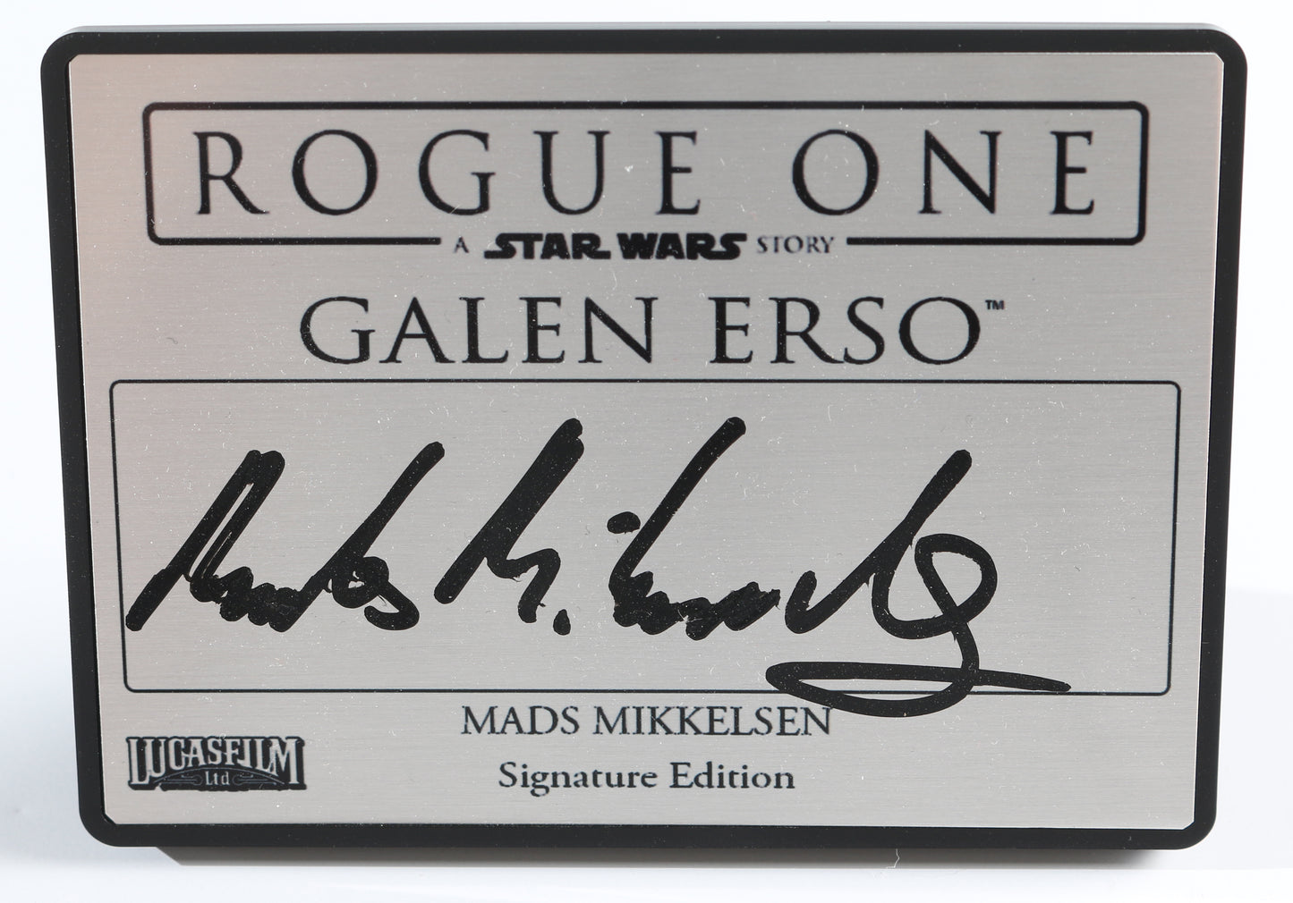 
                  
                    Mads Mikkelsen as Galen Erso in Rogue One: A Star Wars Story Signed 2.5x3.5 Plaque
                  
                