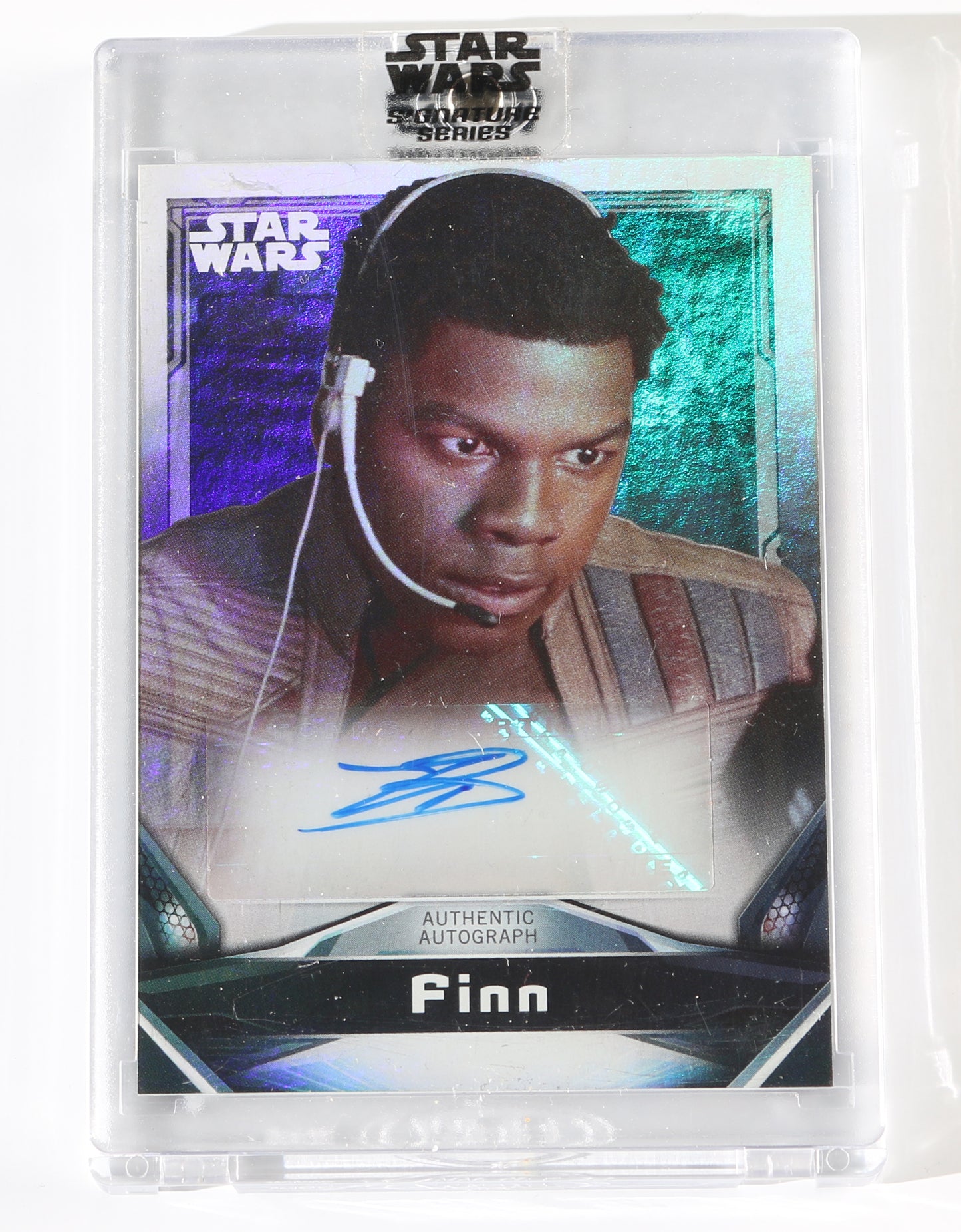
                  
                    John Boyega as Finn in Star Wars: The Force Awakens Signed Topps Trading Card #A-JB3
                  
                