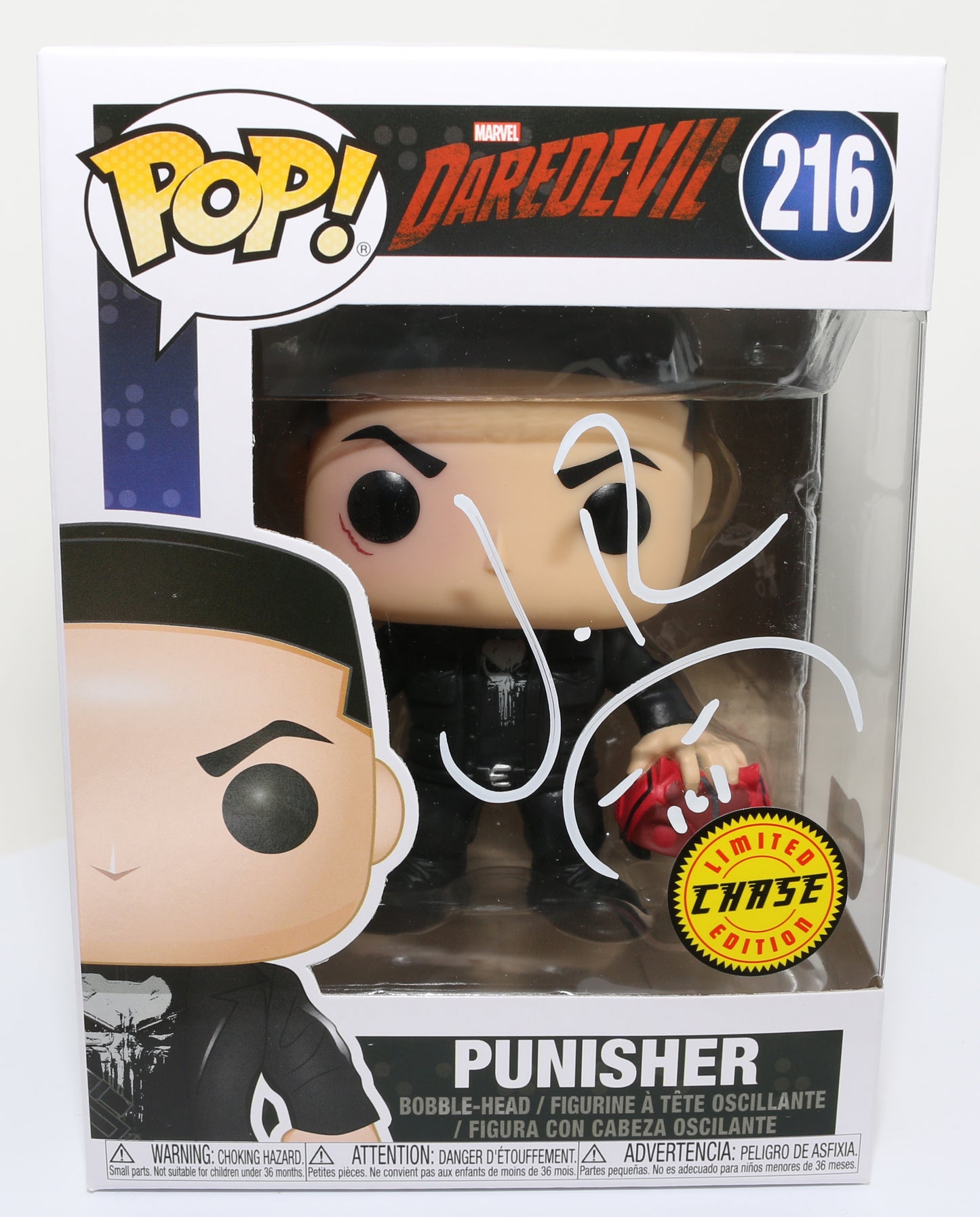 
                  
                    Jon Bernthal as The Punisher in Daredevil Chase Edition (Beckett) Signed Funko POP! #216
                  
                