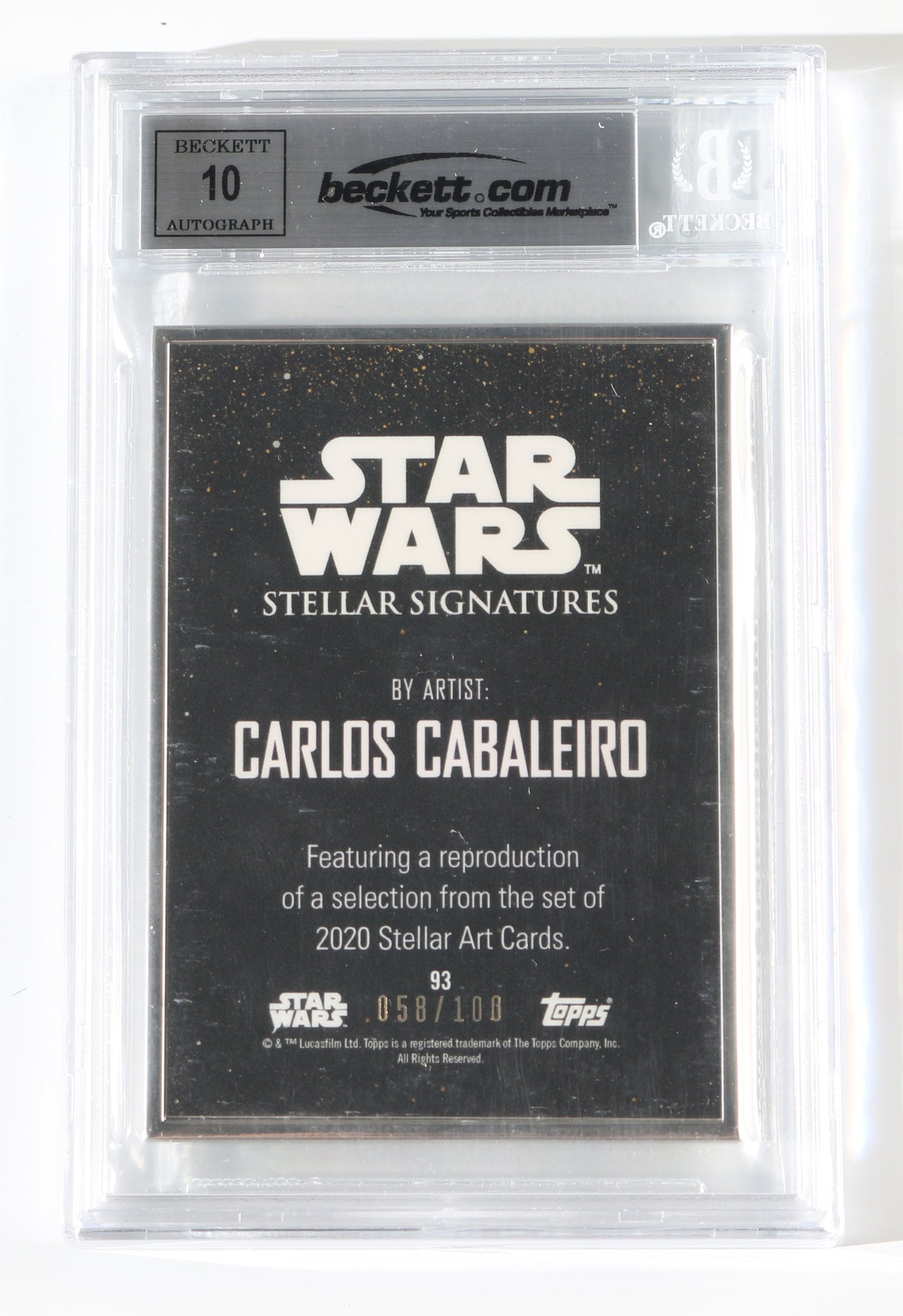 
                  
                    Ming-Na Wen as Fennec Shand in Star Wars: The Book of Boba Fett (Beckett Encapsulated) Signed 2020 Stellar Arts Topps Trading Card #93 Limited Edition #058/100
                  
                