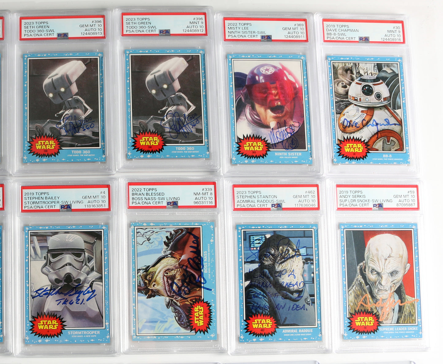 
                  
                    Star Wars Signed Loose & Encapsulated Topps Living Set Trading Cards 85pc LOT
                  
                