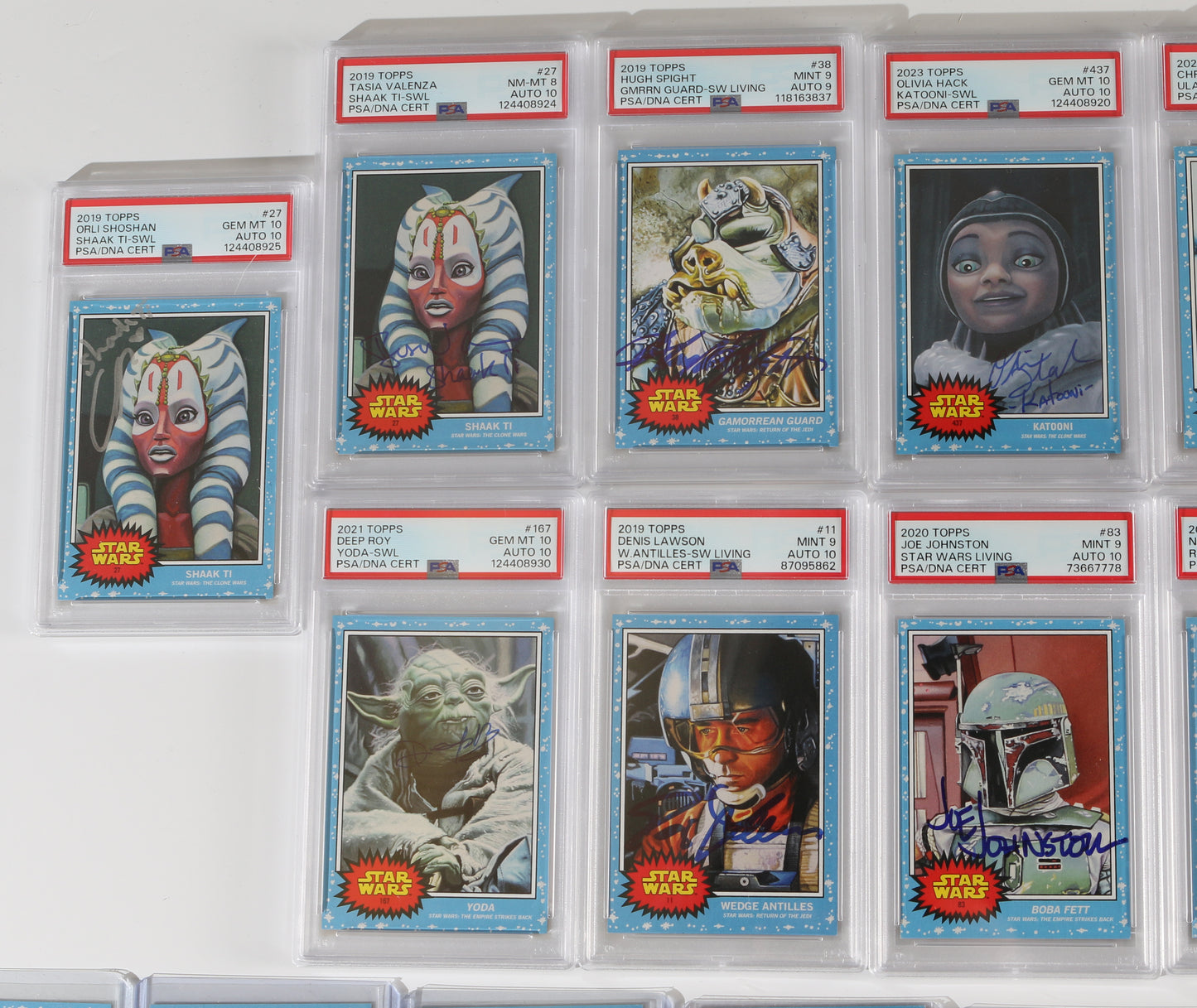 
                  
                    Star Wars Signed Loose & Encapsulated Topps Living Set Trading Cards 85pc LOT
                  
                