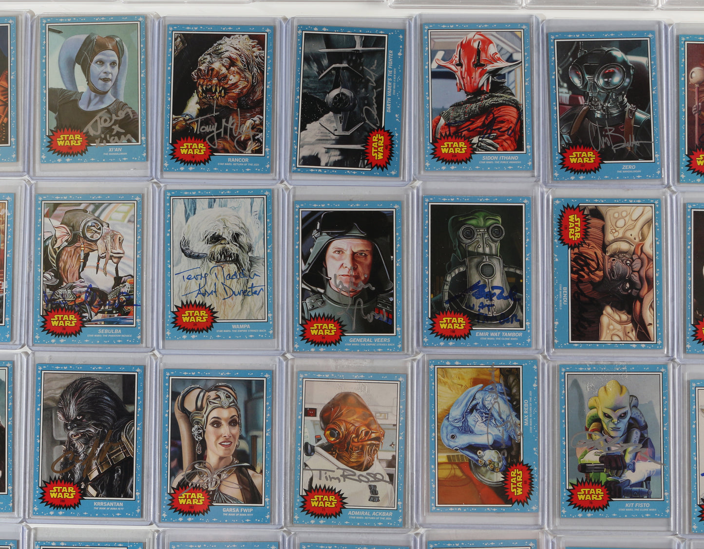 
                  
                    Star Wars Signed Loose & Encapsulated Topps Living Set Trading Cards 85pc LOT
                  
                