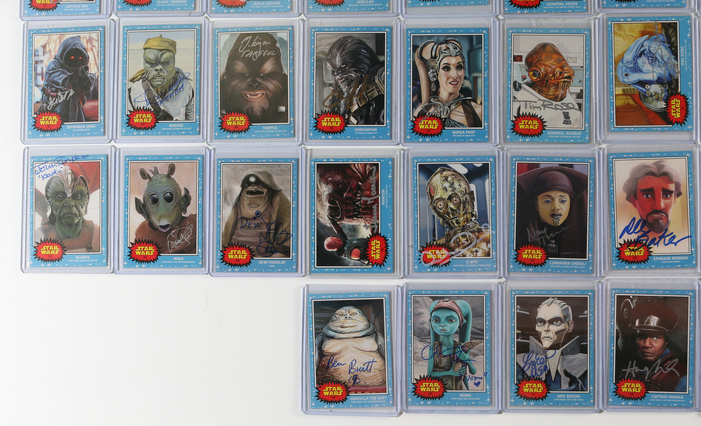 
                  
                    Star Wars Signed Loose & Encapsulated Topps Living Set Trading Cards 85pc LOT
                  
                