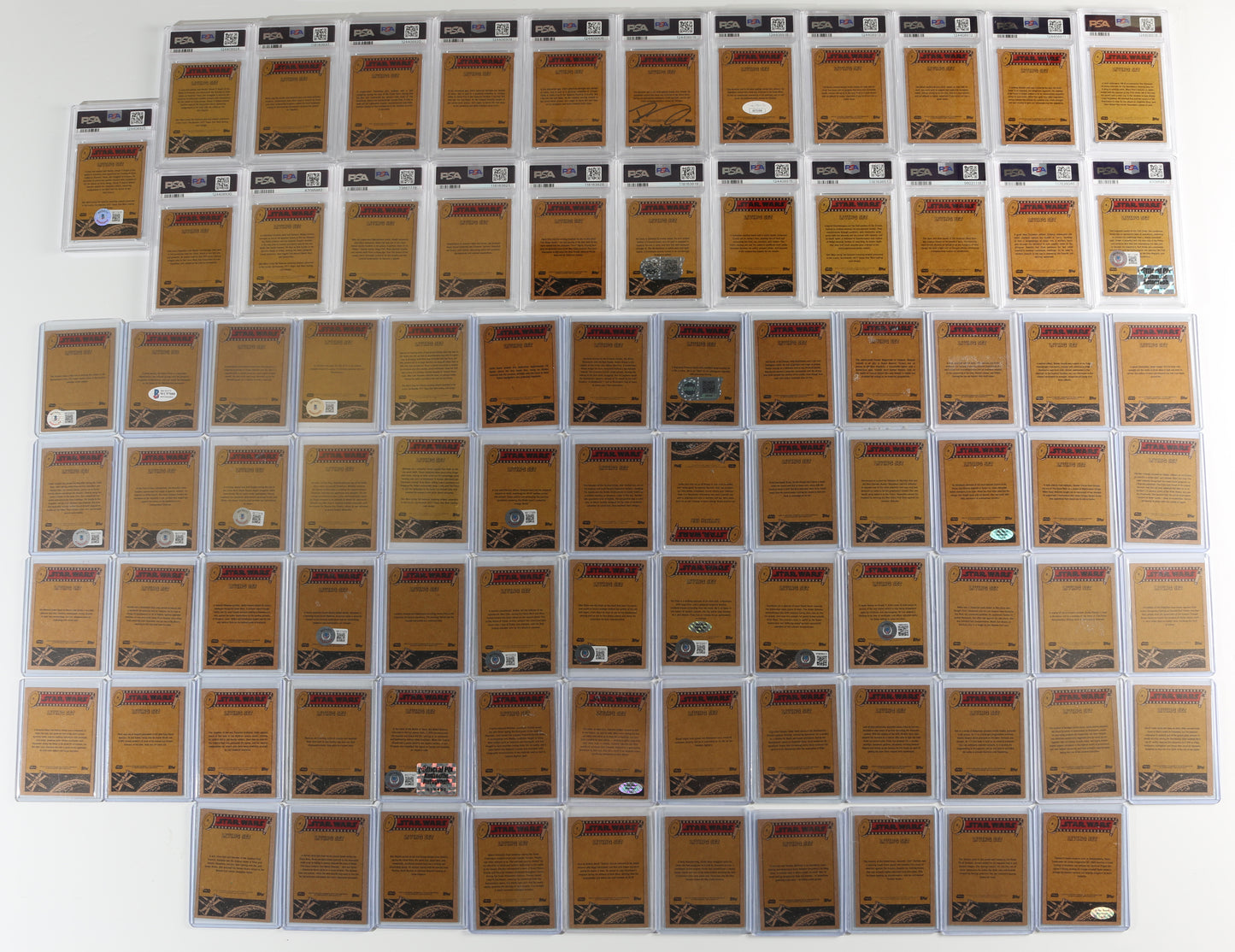 
                  
                    Star Wars Signed Loose & Encapsulated Topps Living Set Trading Cards 85pc LOT
                  
                
