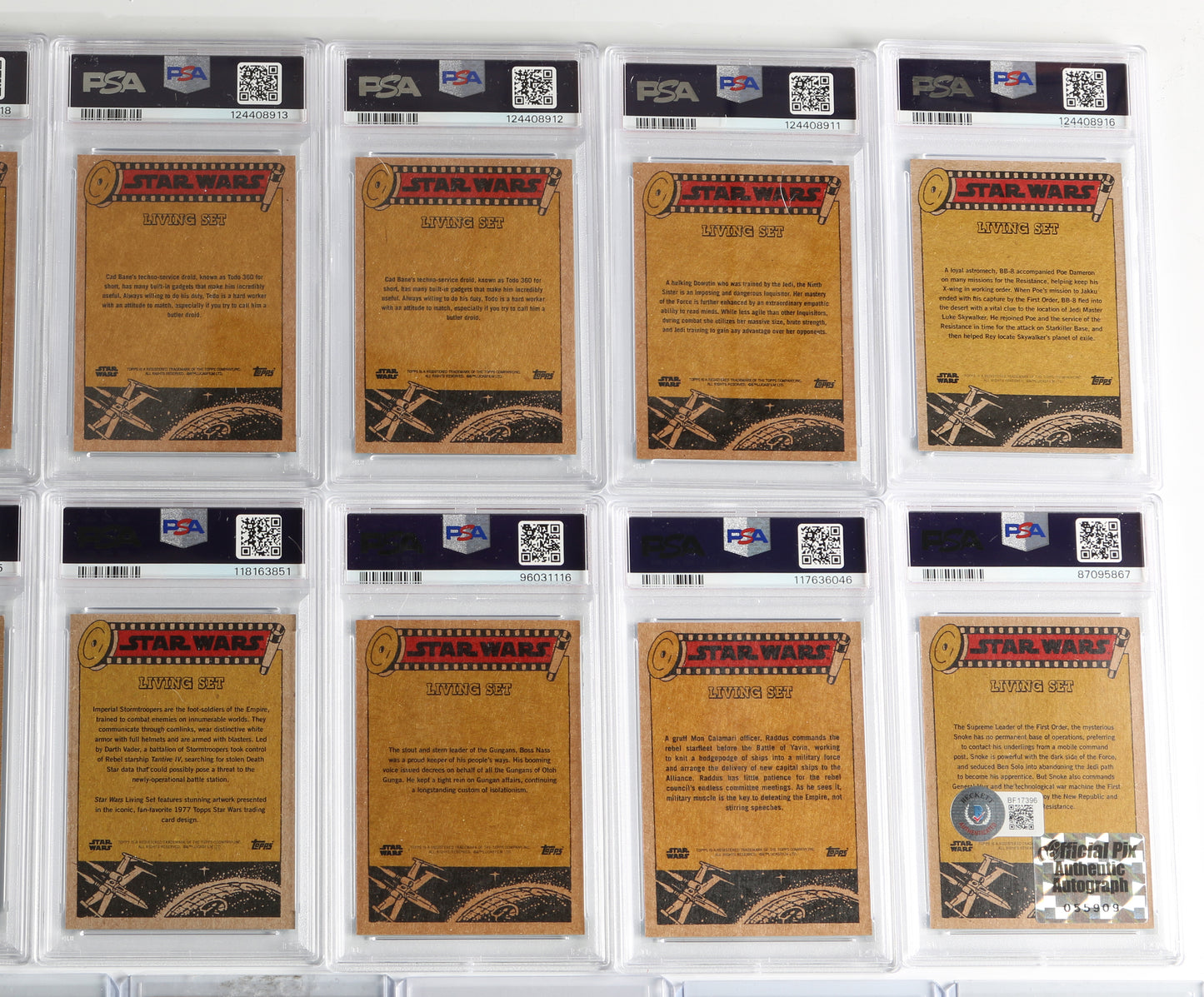 
                  
                    Star Wars Signed Loose & Encapsulated Topps Living Set Trading Cards 85pc LOT
                  
                
